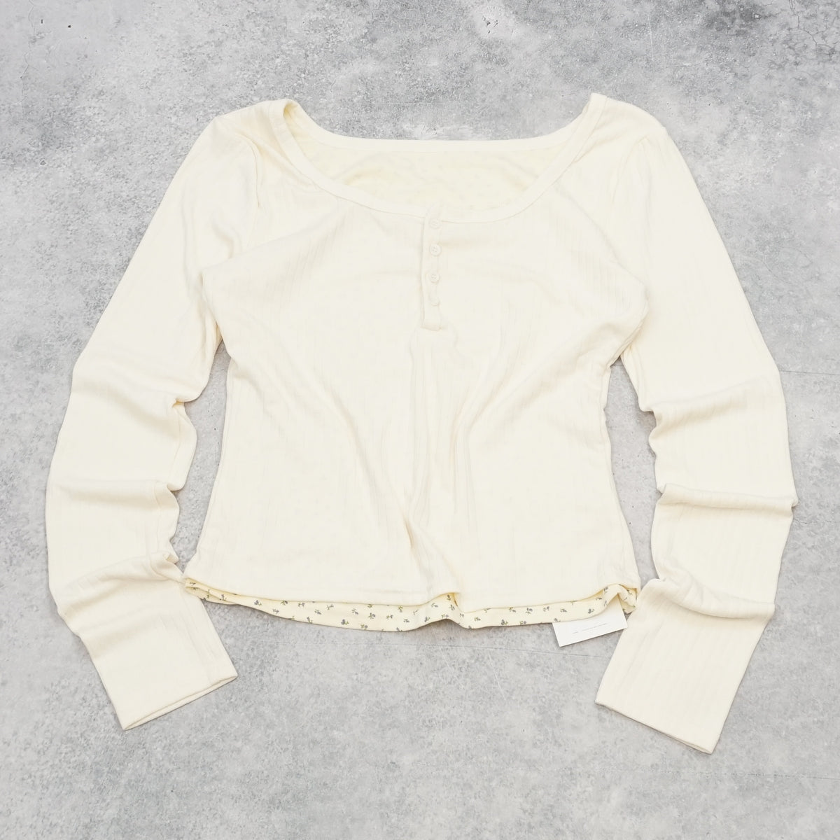 JLWP Floral Trim Long Sleeve Top