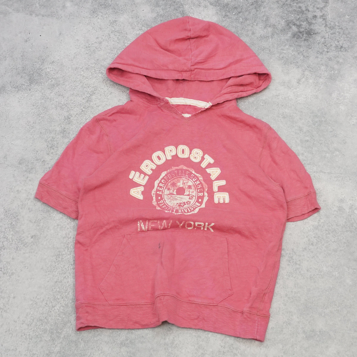 2000s Aeropostale Short Sleeve Graphic Hoodie