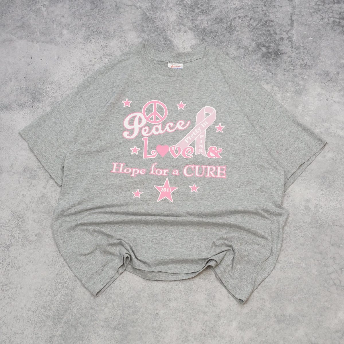 2000s Hanes Peace Love Cure Graphic T-Shirt