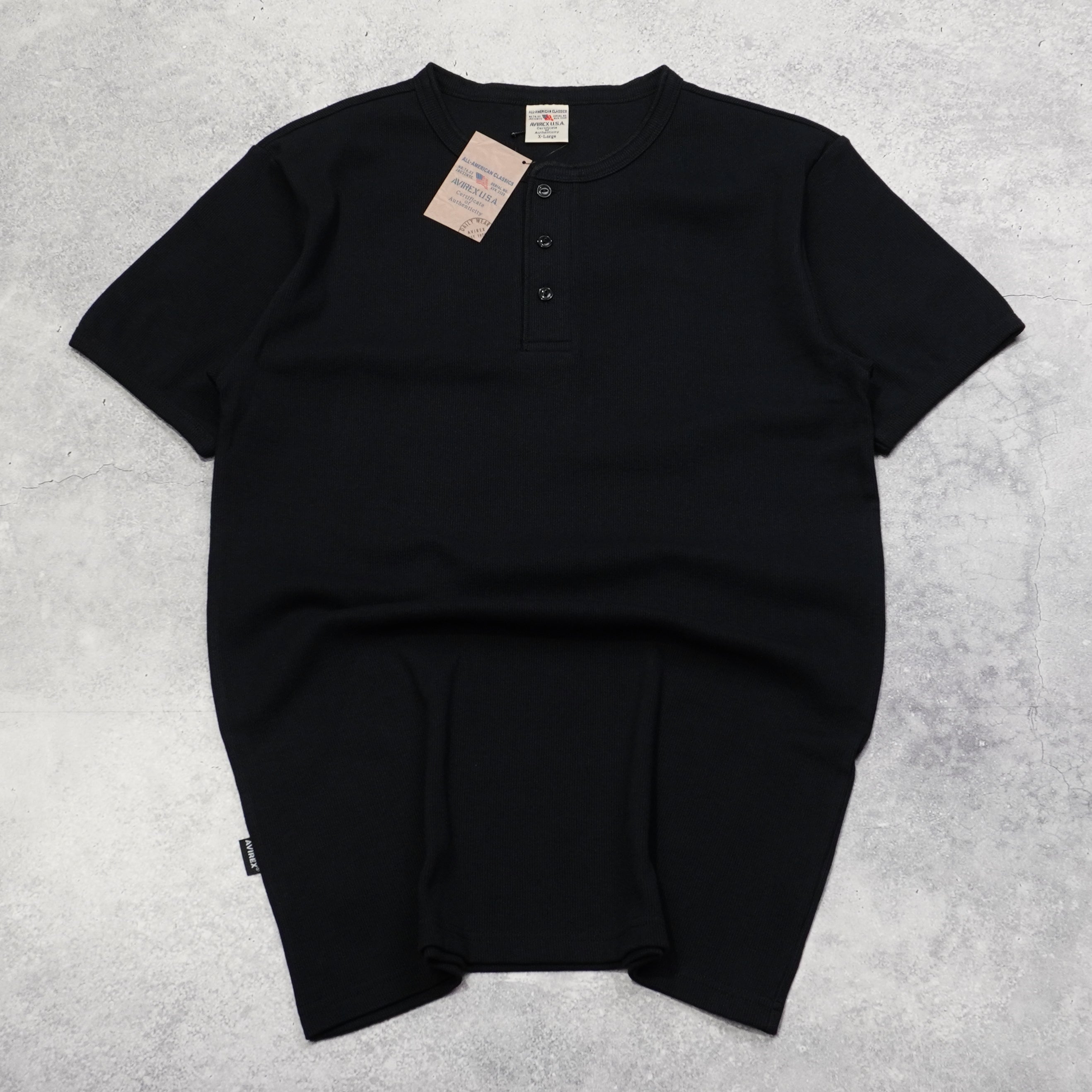 Avirex Ribbed Henley T-Shirt Henley