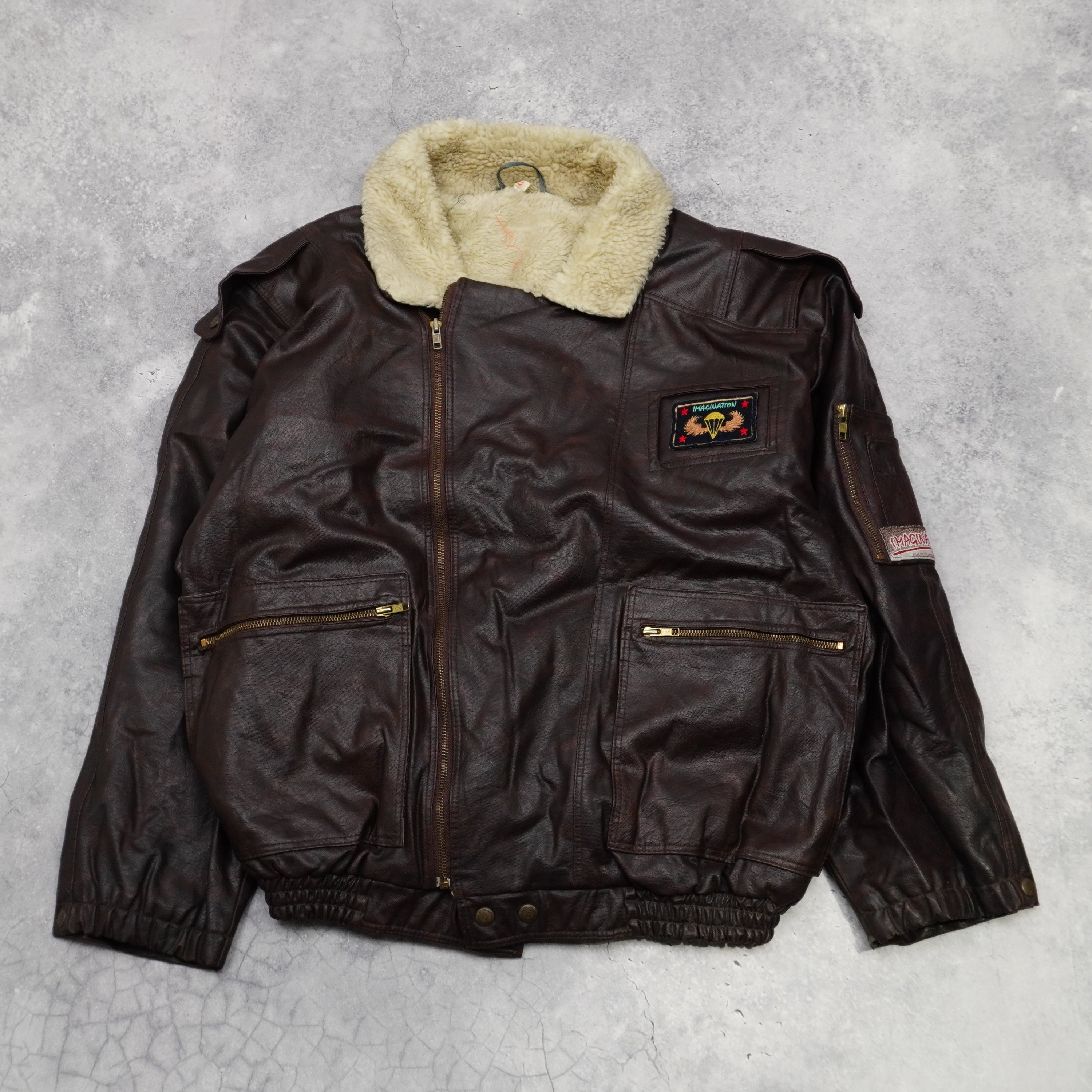 2000s Faux Fur Lined Leather Jacket