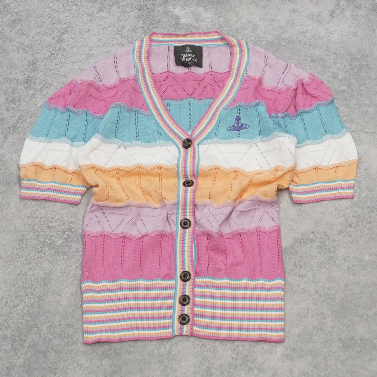 Vivienne Westwood Striped Short Sleeve Cardigan