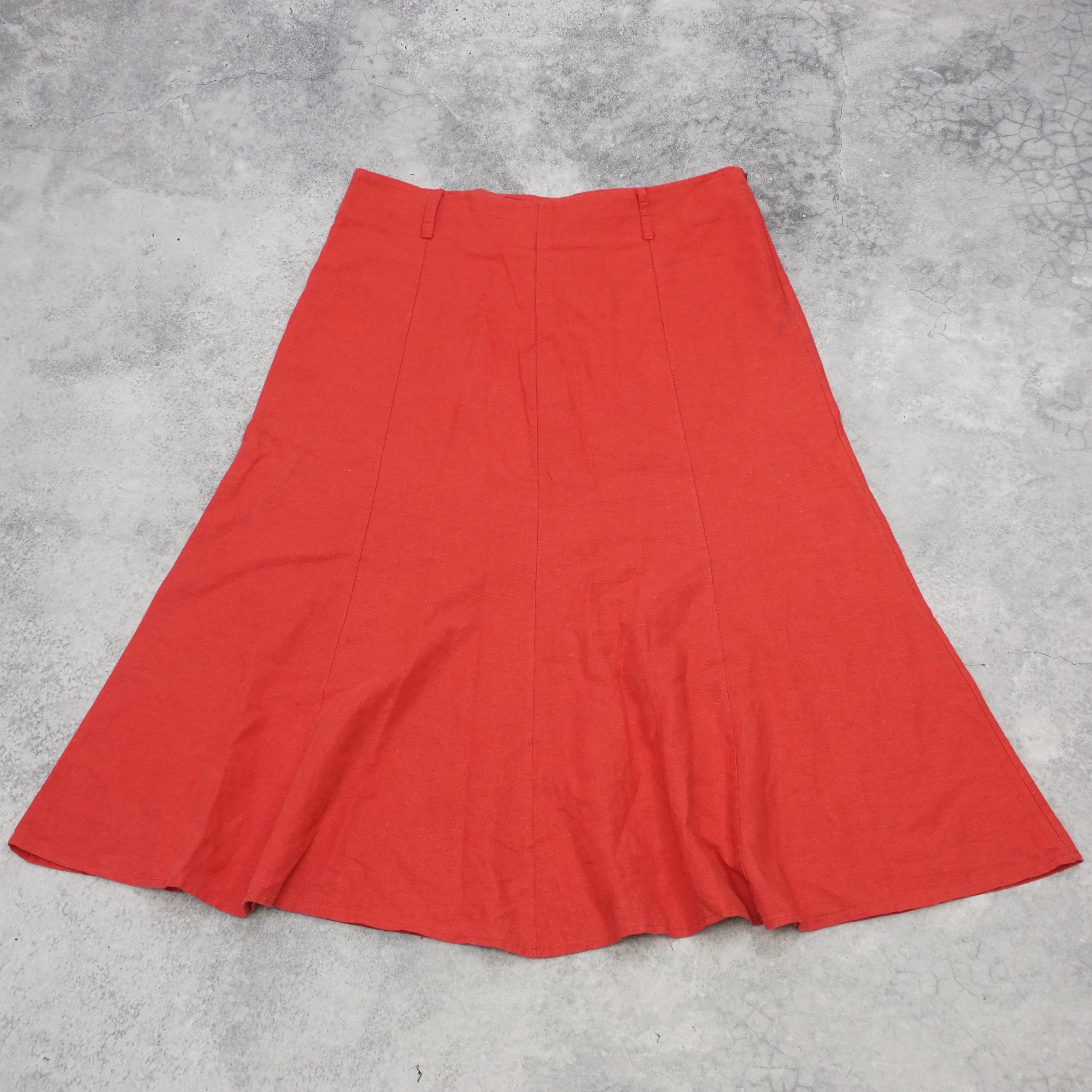 Miss Republic Linen A-Line Midi Skirt