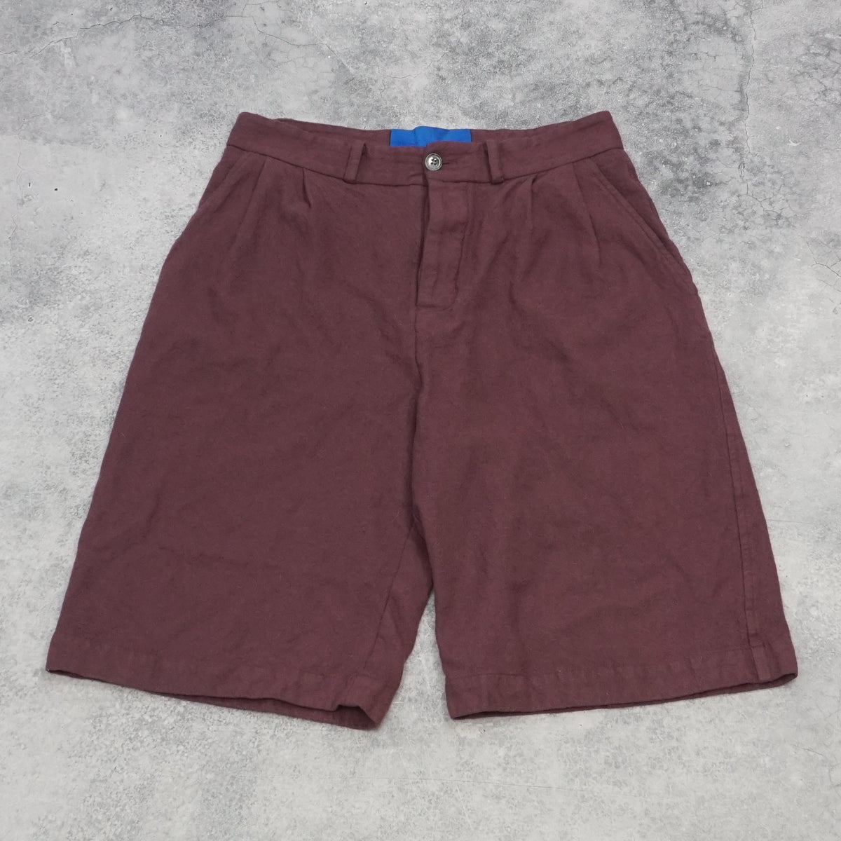 Monphell Yuna Wool Burgandy pleated Shorts