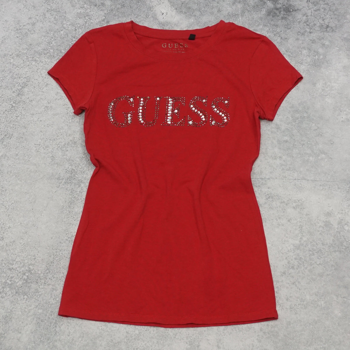Guess Rhinestone Spellout T-Shirt