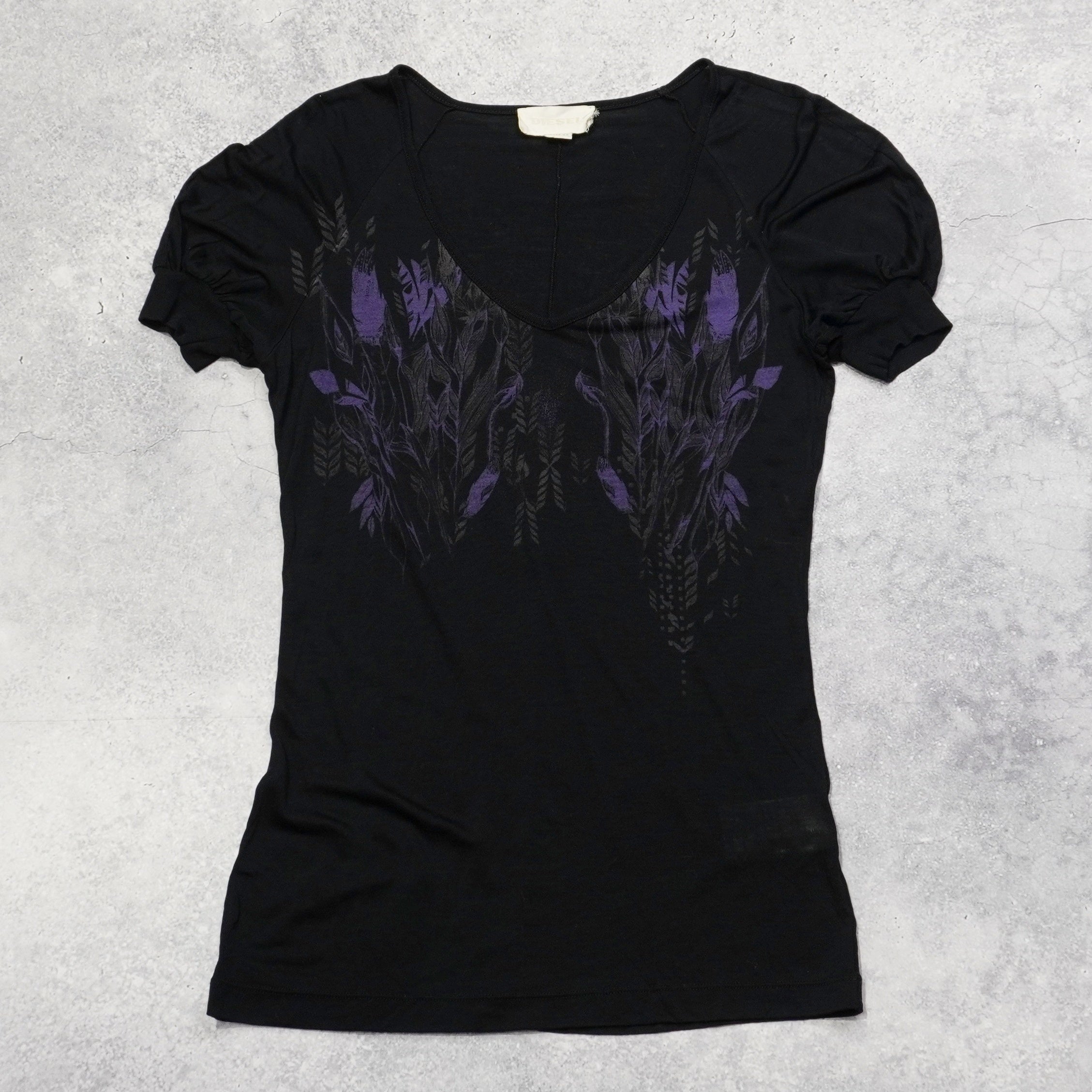 2000s Diesel Graphic Floral T-Shirt