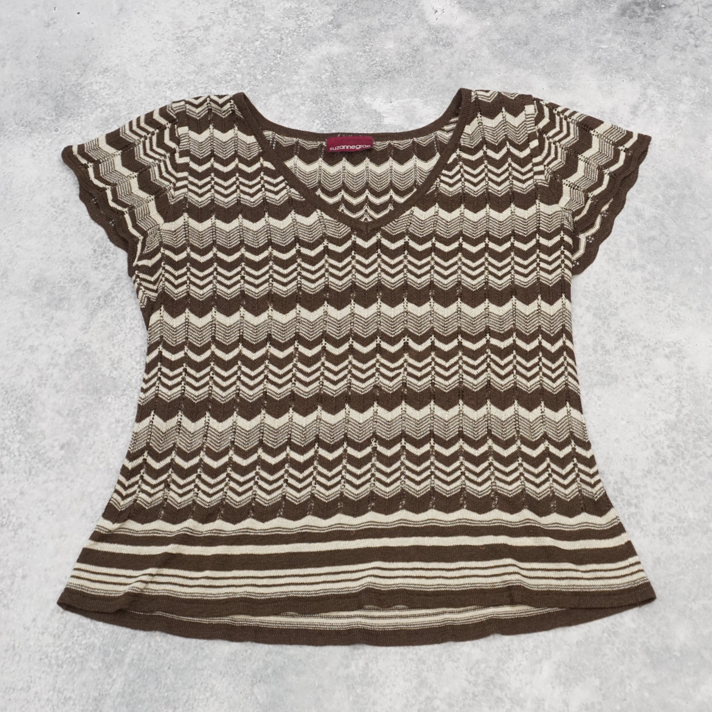 2000s Suzannegrae Chevron Knit Top