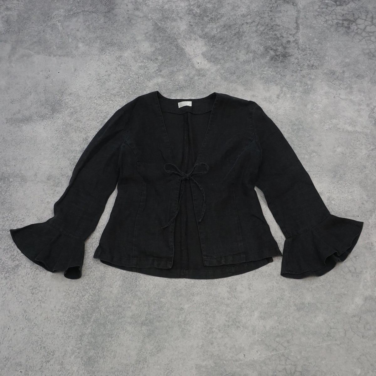 2000s Pro Mod Bell Sleeve Tie Front Blouse
