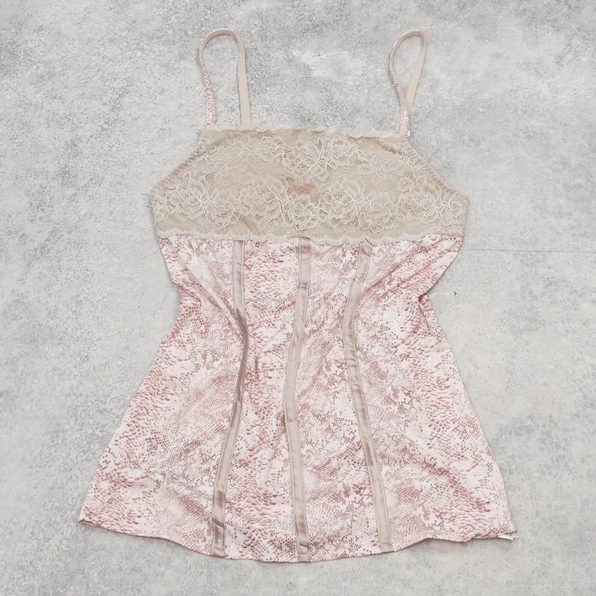 2000s Fidelya Lace Snake Print Cami Top
