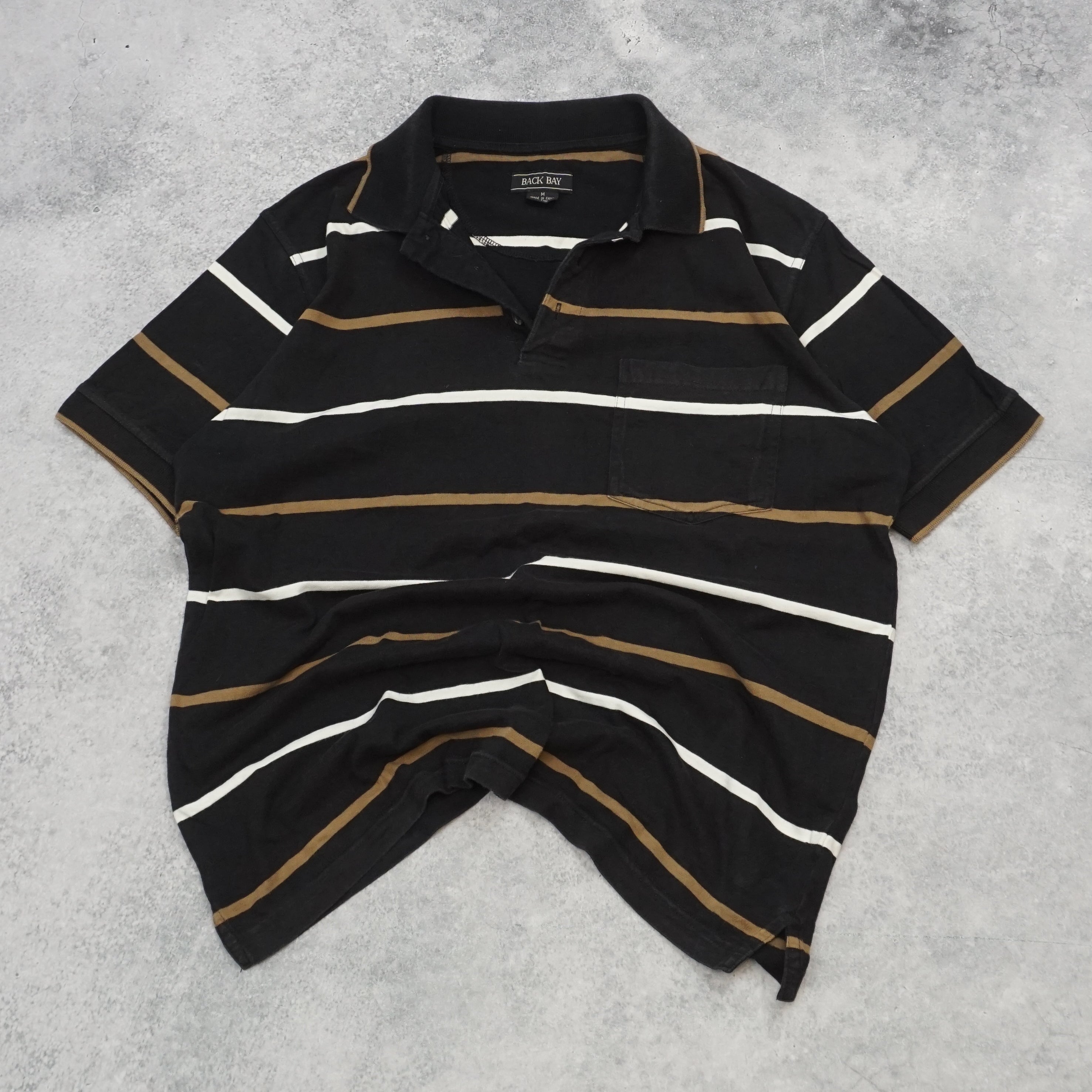 2000s Back Bay Striped Polo