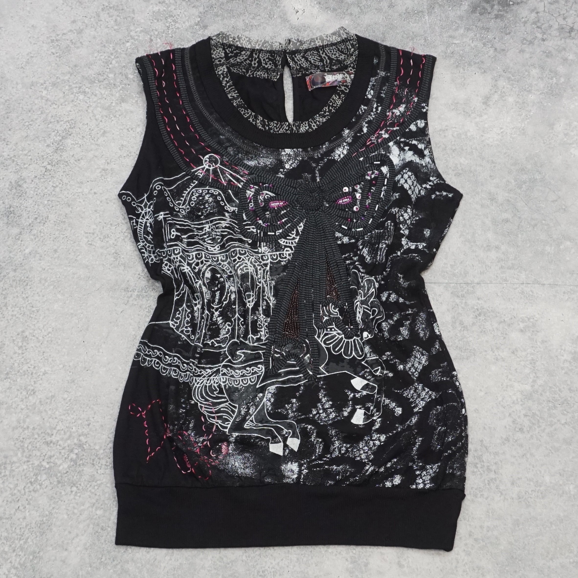 Desigual Graphic Printed Top Sleeveless