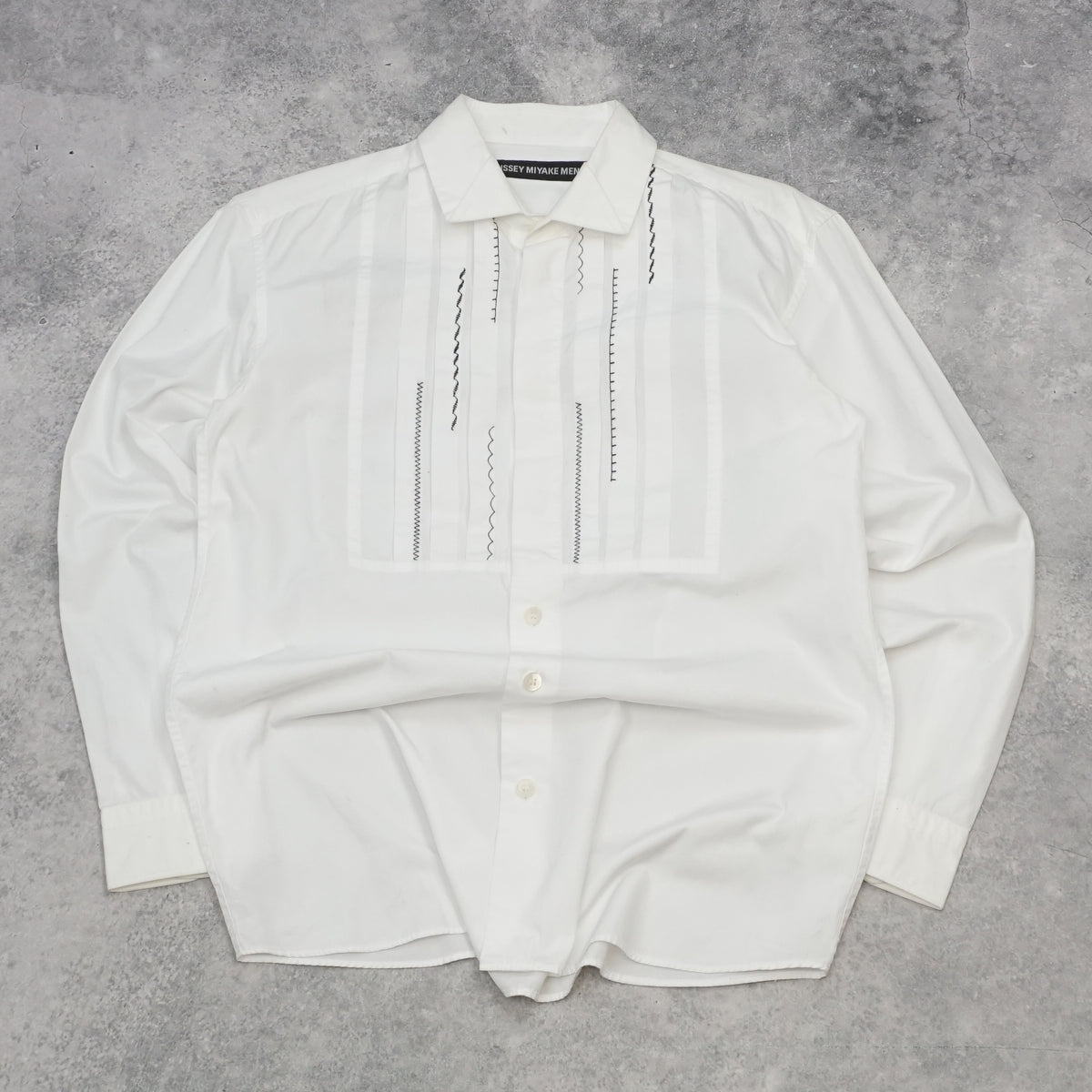 90s Issey Miyake Men Embroidered Pleated Shirt