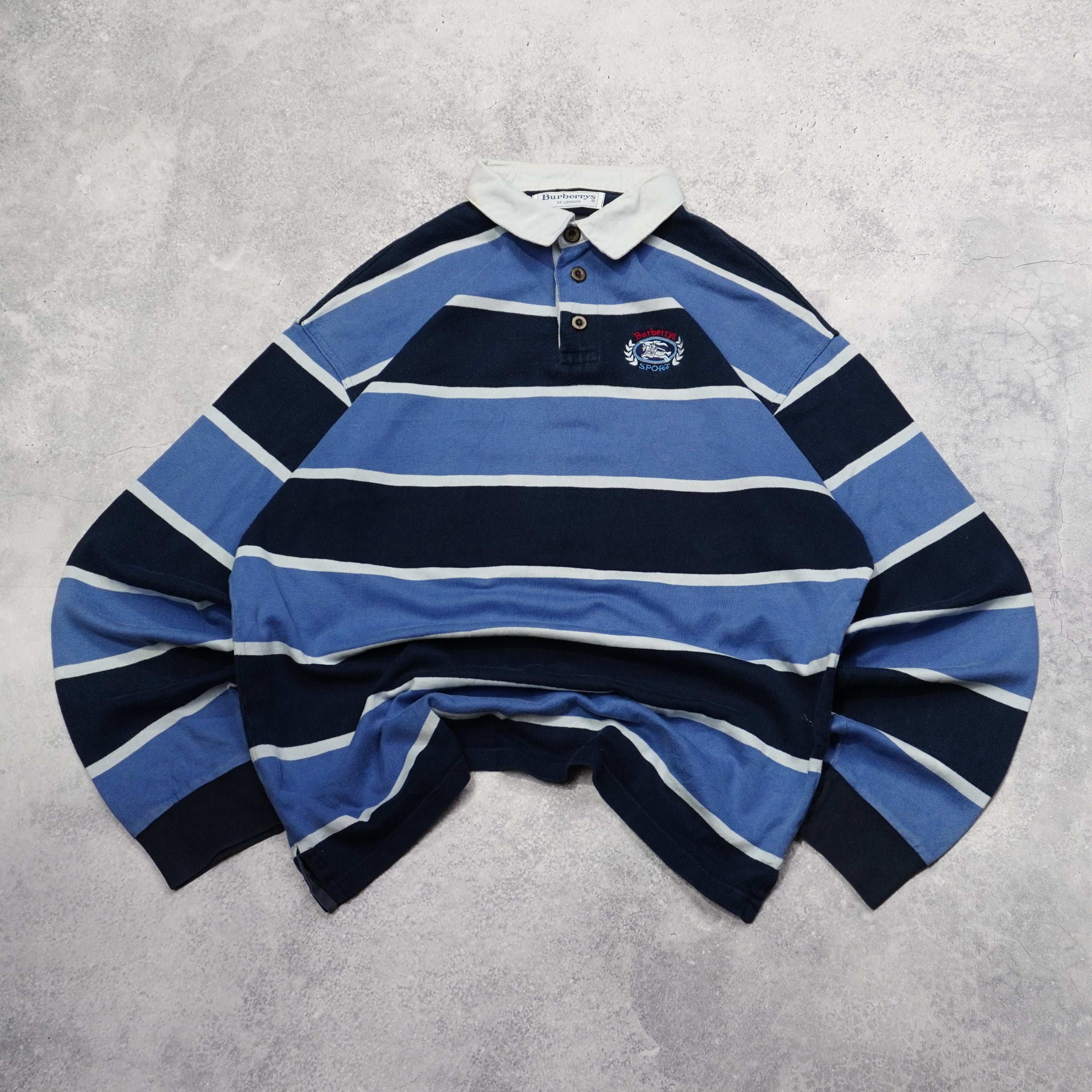 90s Burberrys Sport Striped Polo