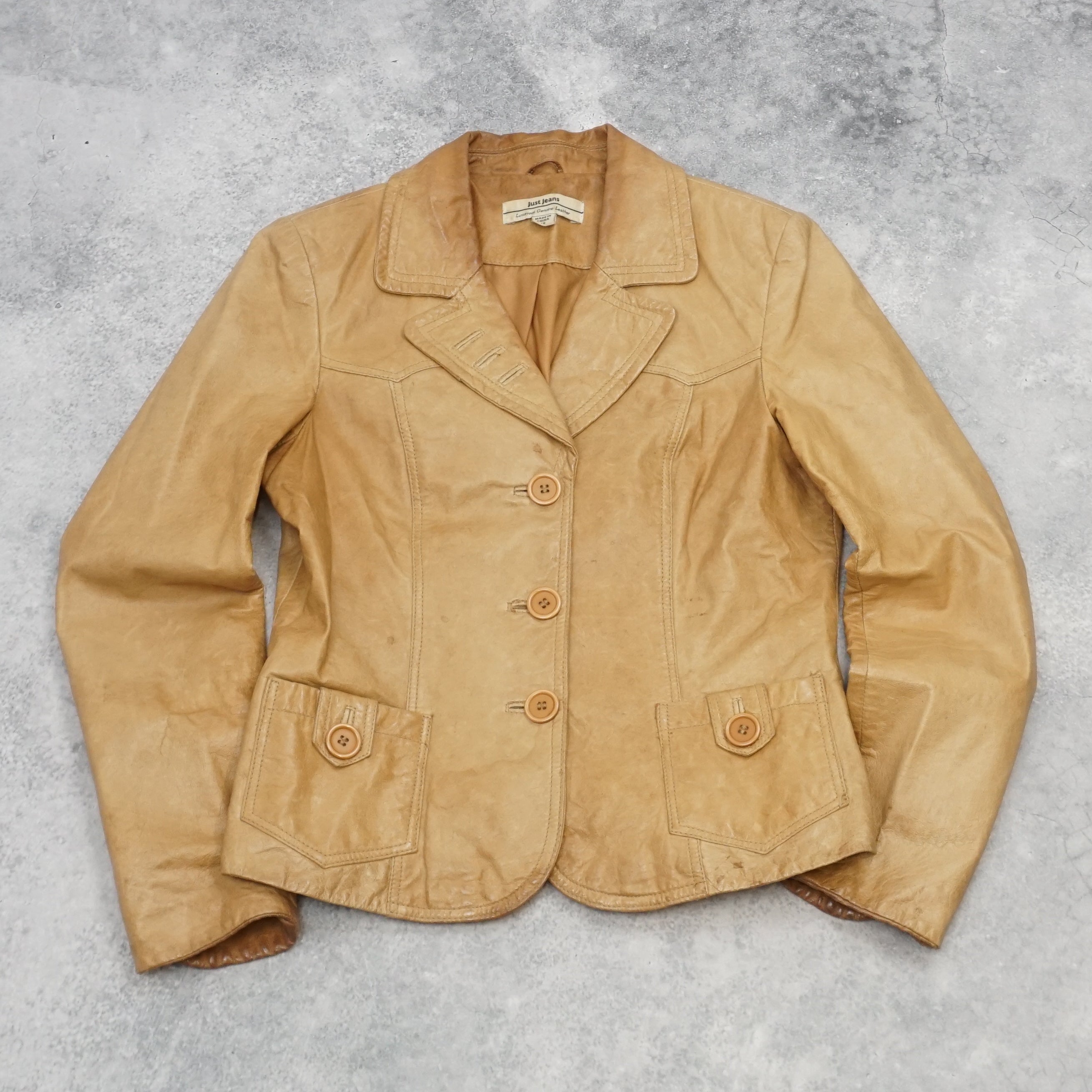 2000s Just Jeans Luxurious Genuine Leather Blazer