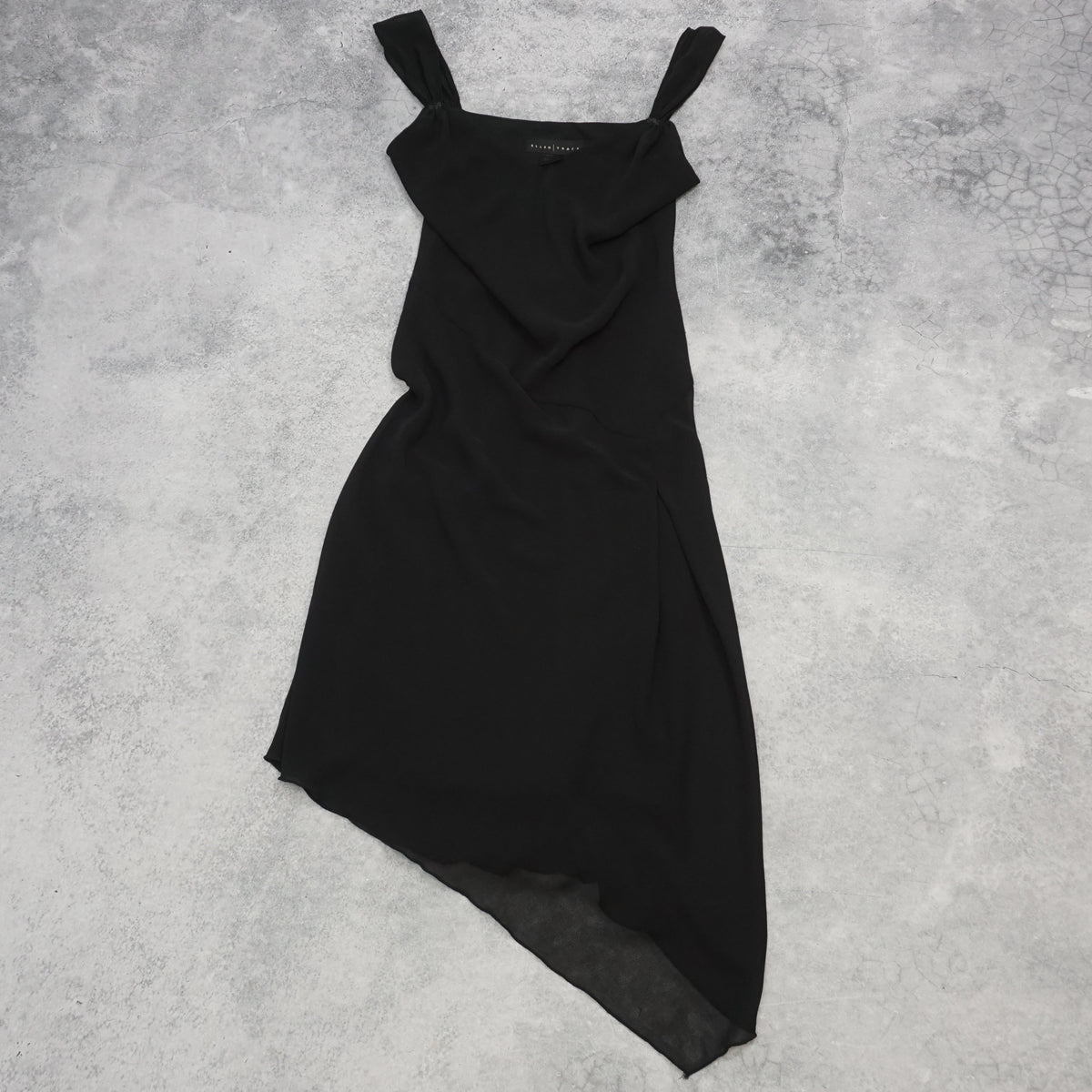 2000s Ellen Tracy Asymmetric Sheer Dress