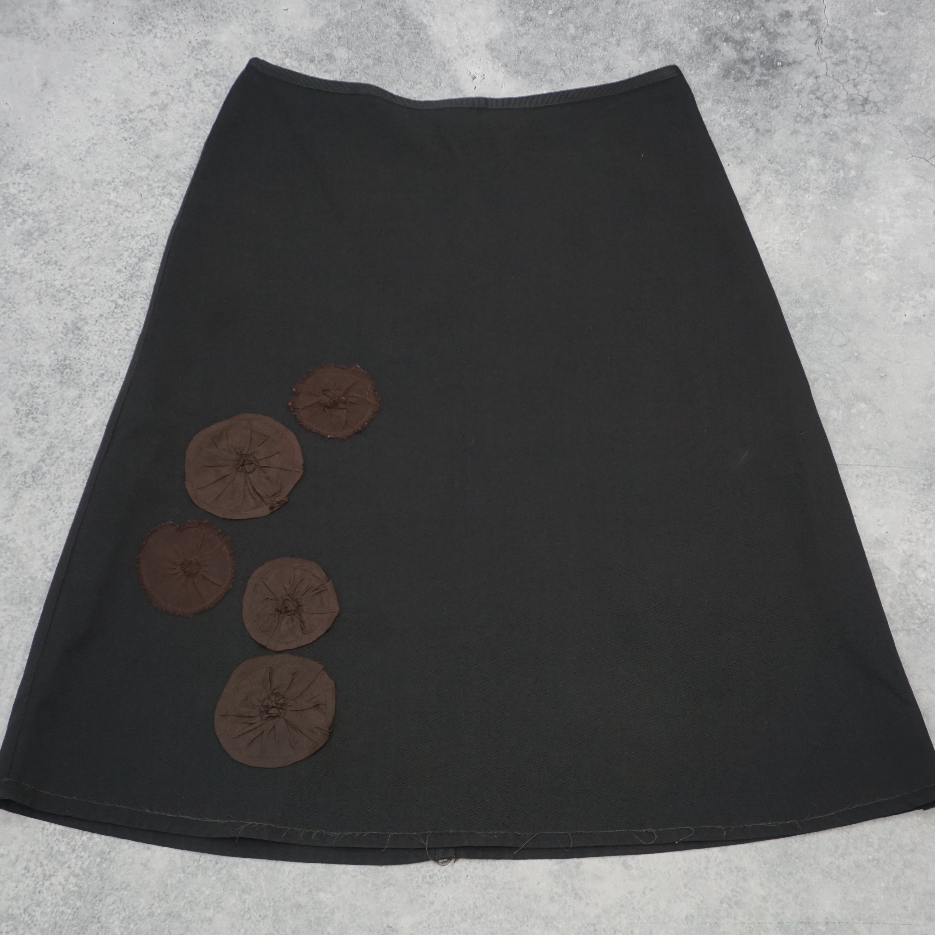 Musée Wool Floral Appliqué Skirt