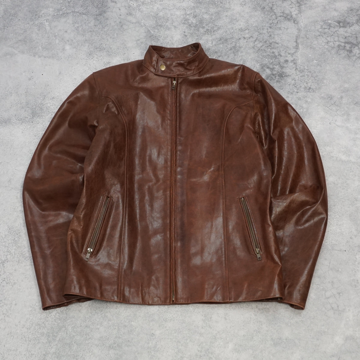 2000s Hugo Boss Racer Leather Jacket