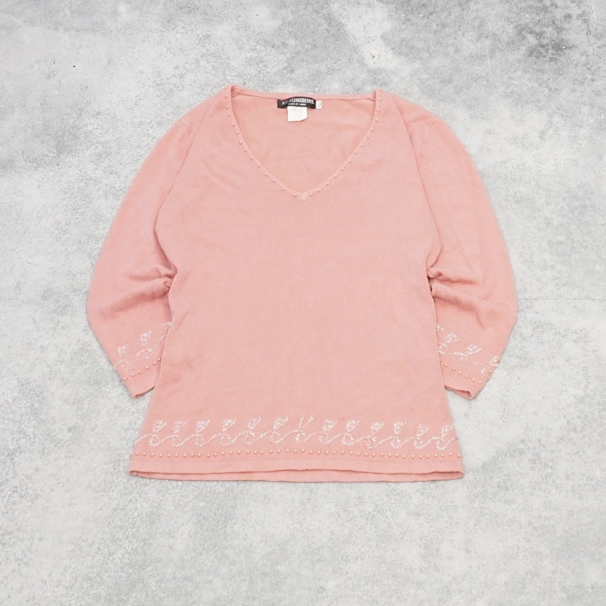 2000s Ke-Sunshine V-Neck Embroidered Top