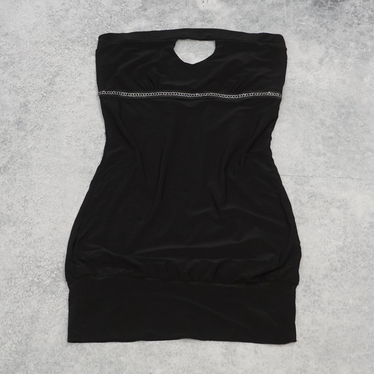 2000s Chain  Trim Strapless Top