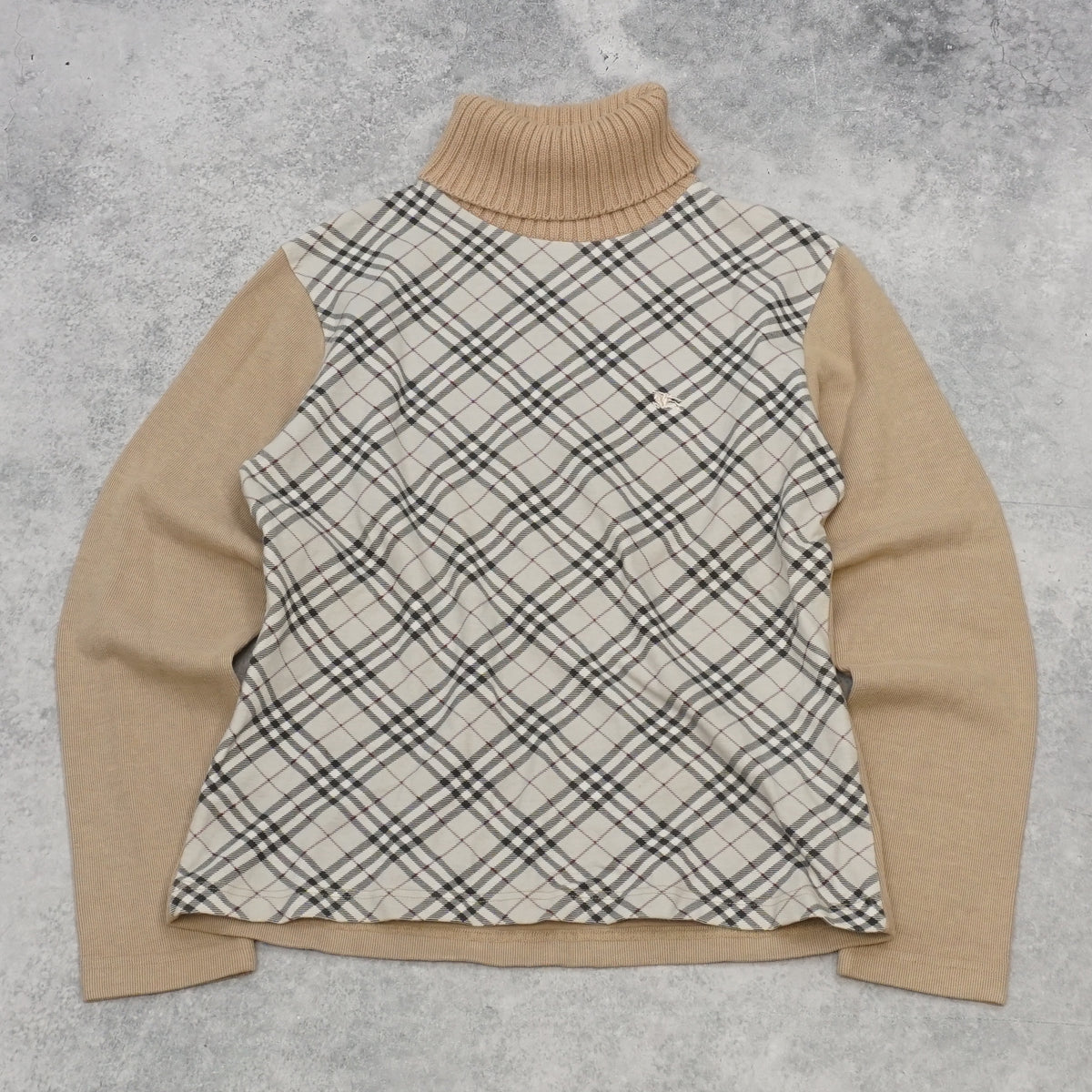 2000s Burberry London Nova Check Turtleneck Sweater
