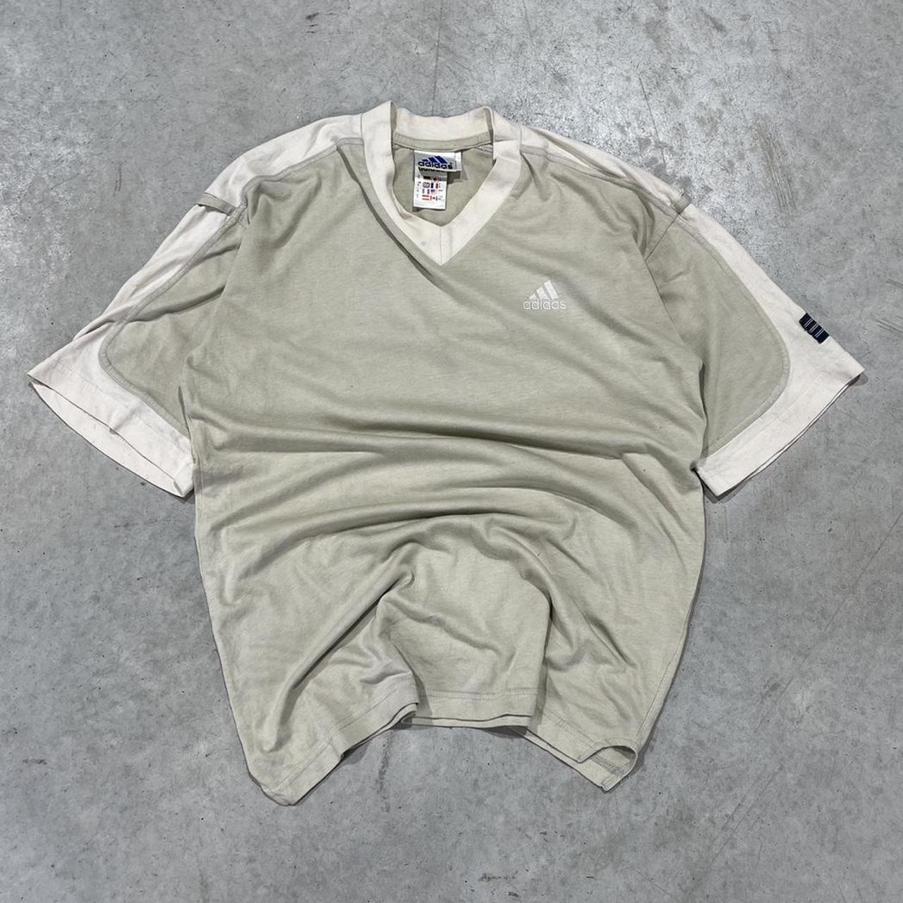 2000s Adidas V Neck T-Shirt