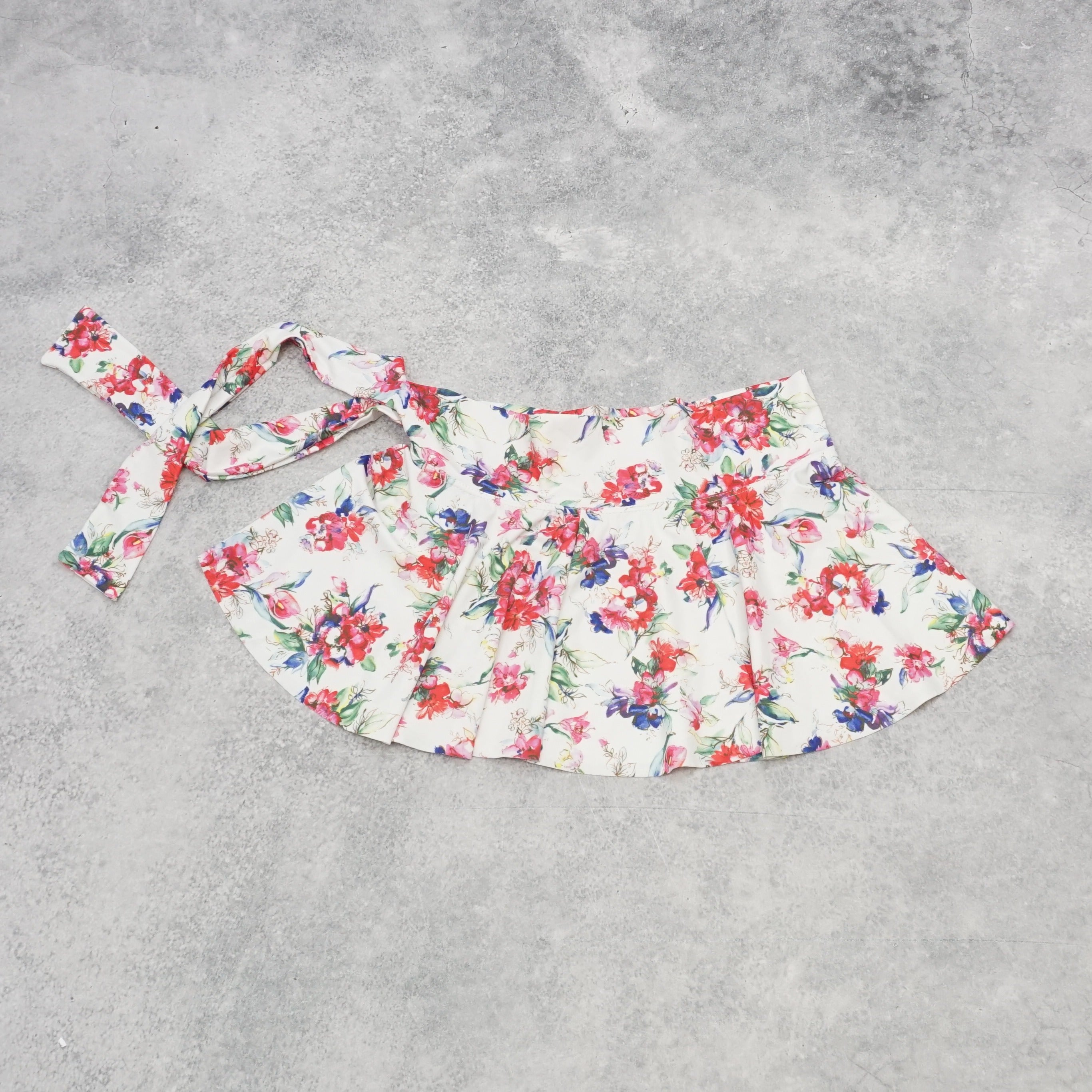 Floral Tie-Waist Mini Skirt