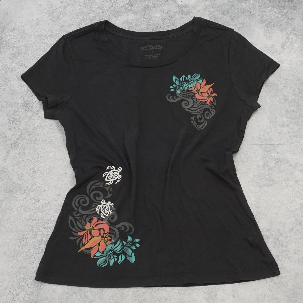2000s Crazy Shirt Floral Graphic T-Shirt