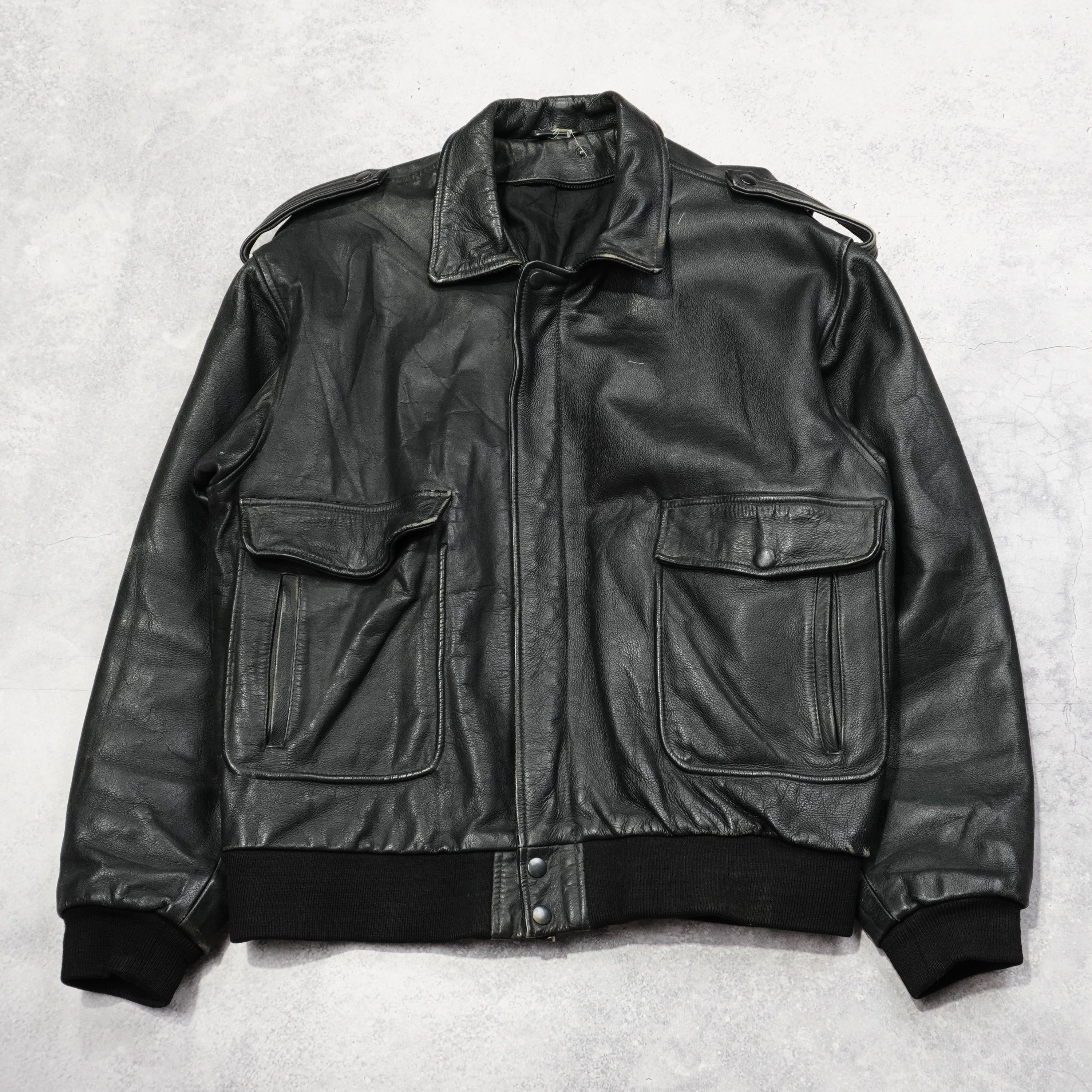 90s Aviator Leather Jacket