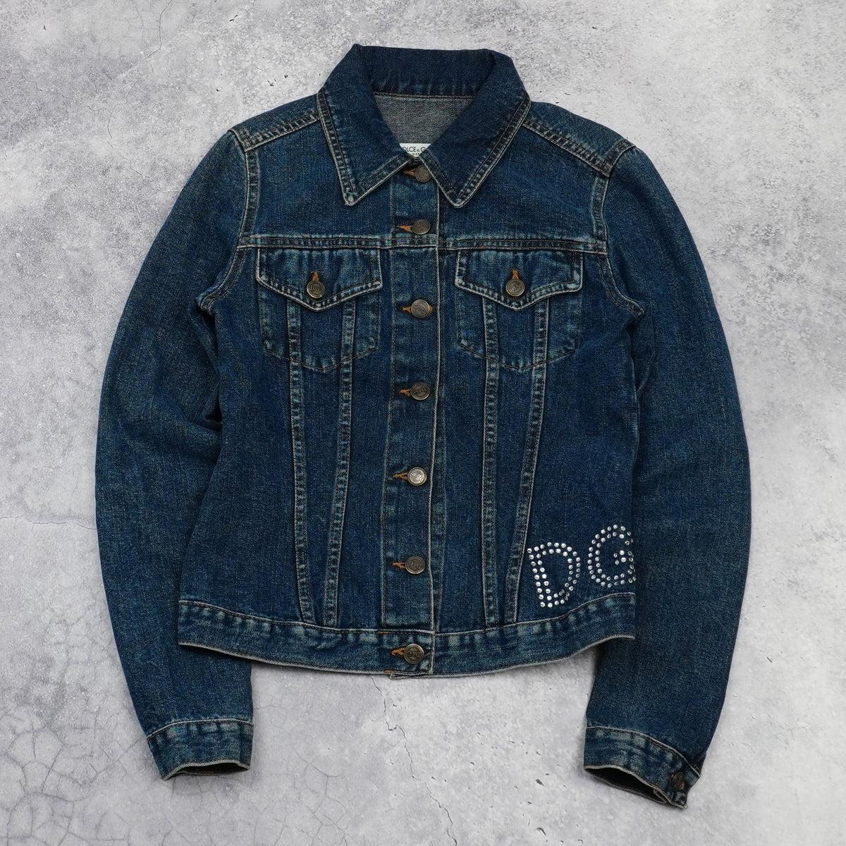 2000s Dolce & Gabbana Rhinestone Denim Jacket