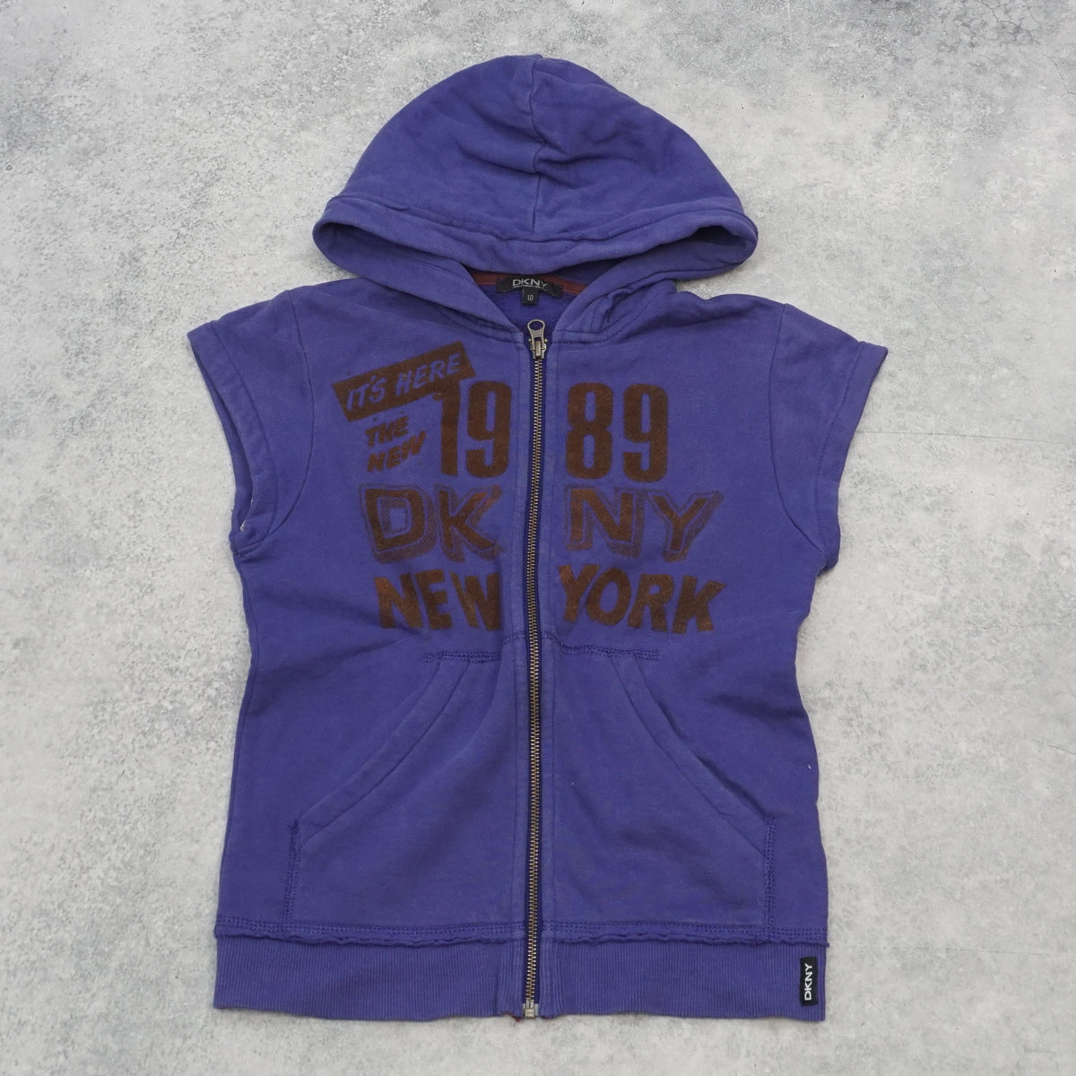 2000s DKNY Sleeveless Graphic Hoodie