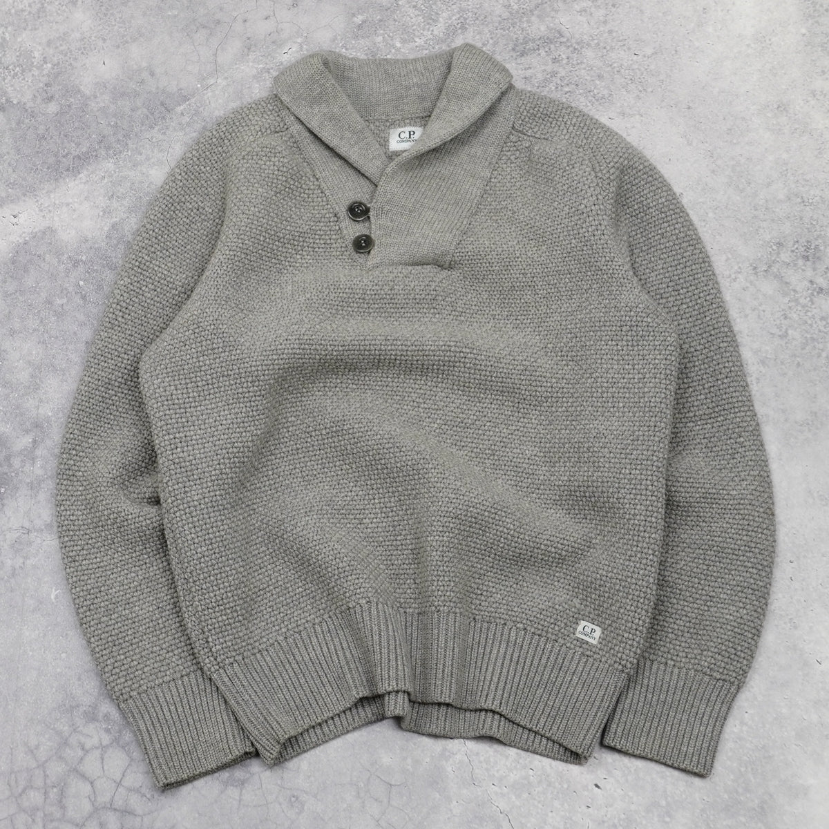 2000s C.P. Company Shawl Collar Wool Knit Sweater