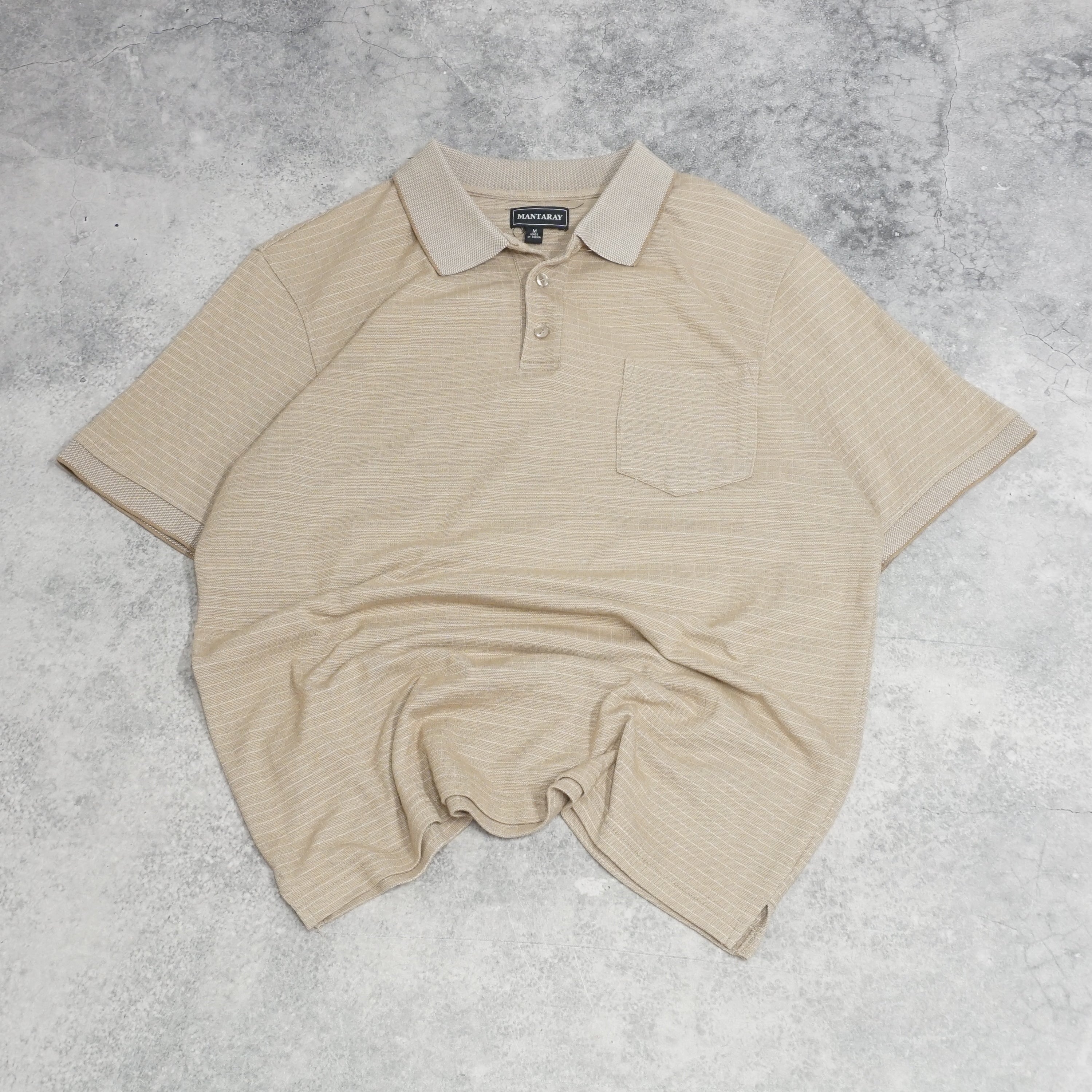 2000s Mantaray Striped Chest Pocket Polo