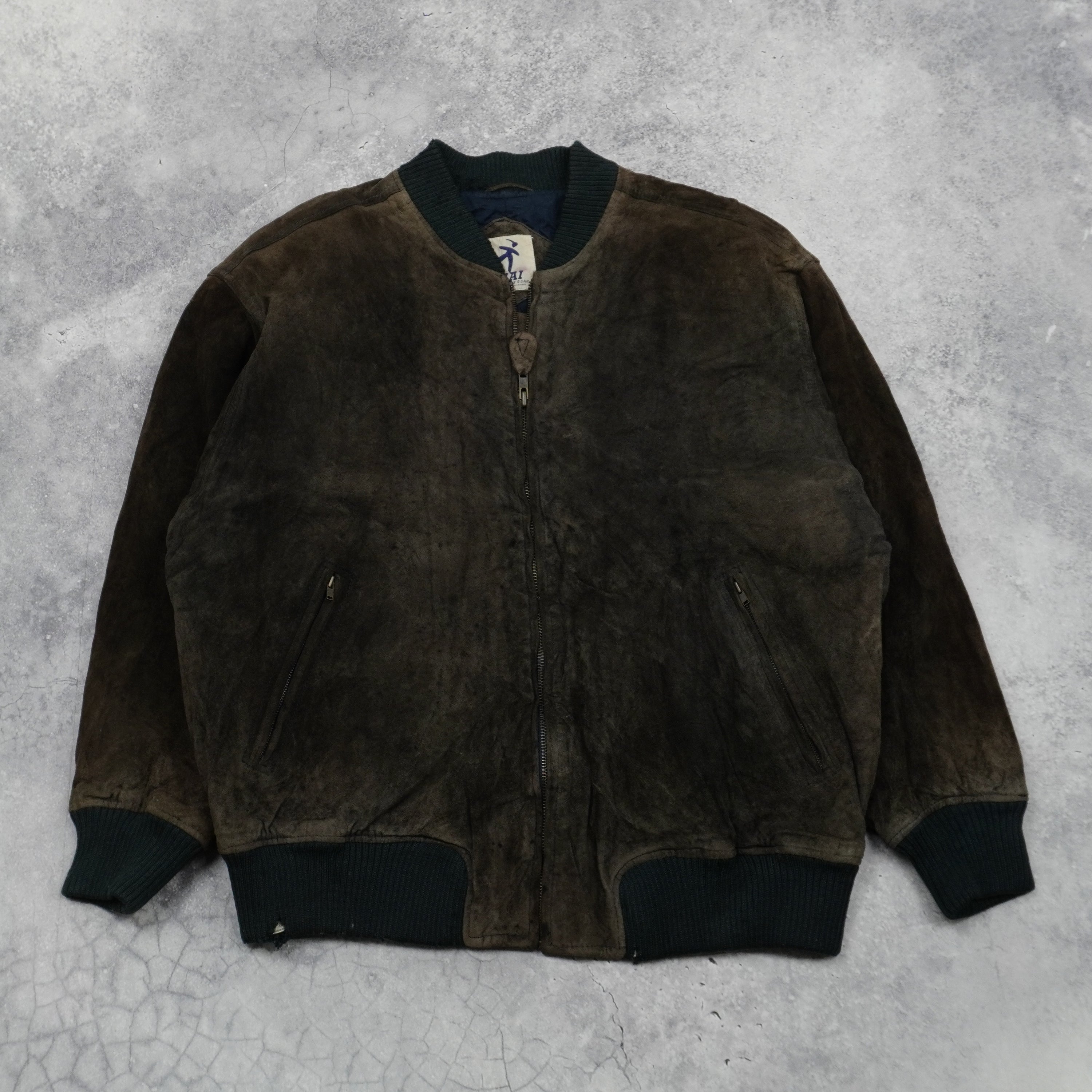 90s Hai Sporting Gear Suede Bomber Jacket