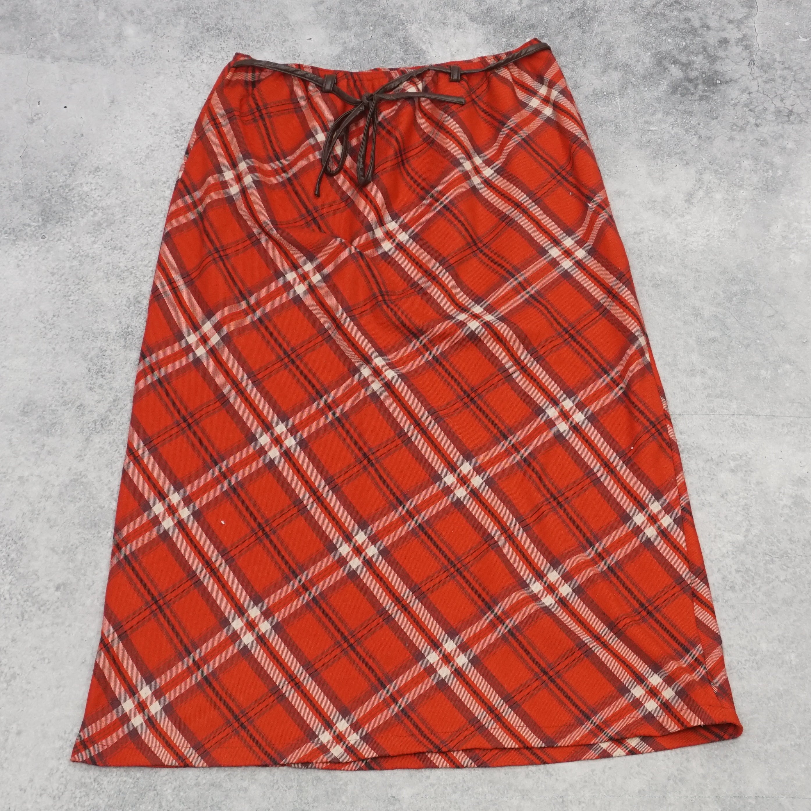 2000s Plaid  Midi Skirt