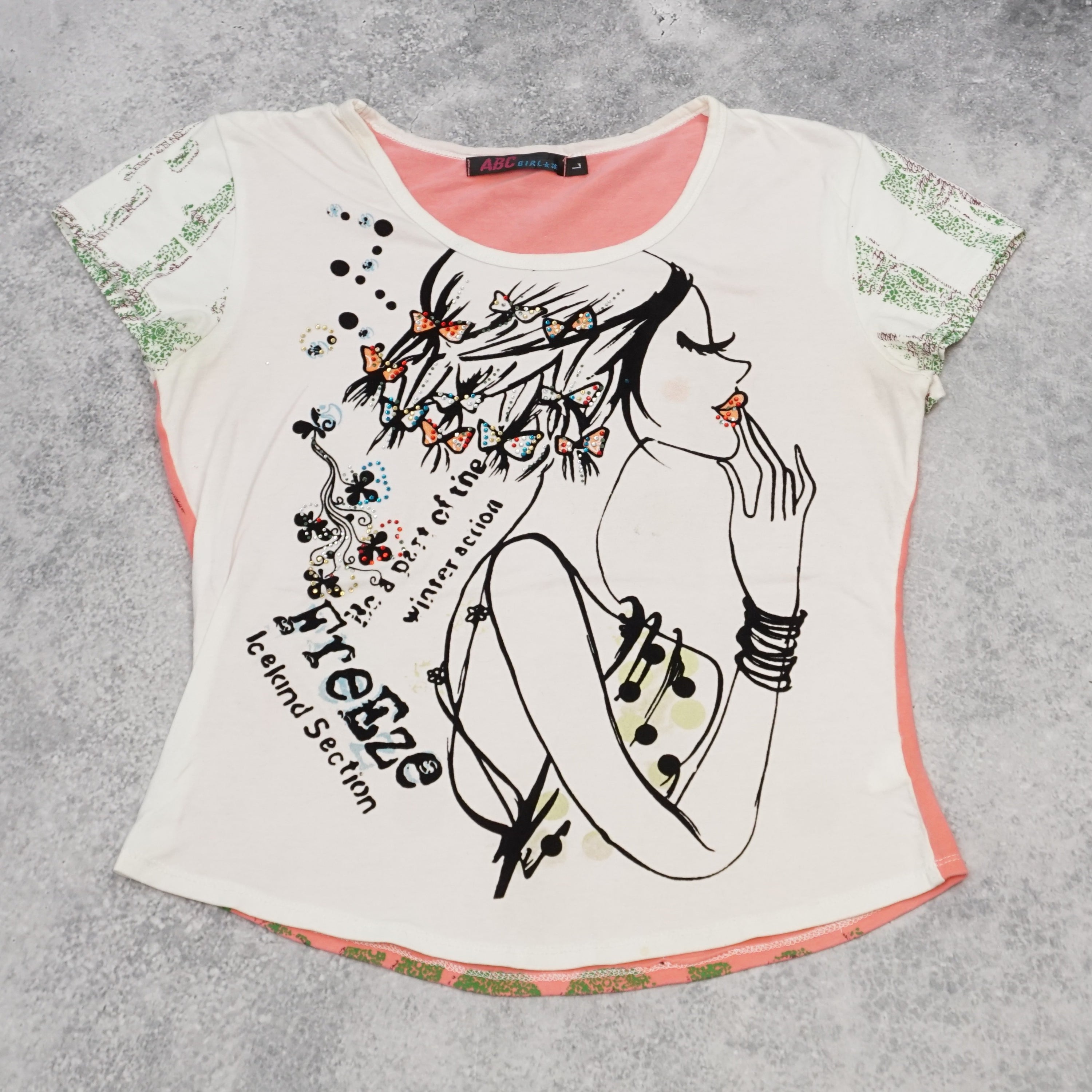 2000s ABC Girl Graphic Printed Stylish Top
