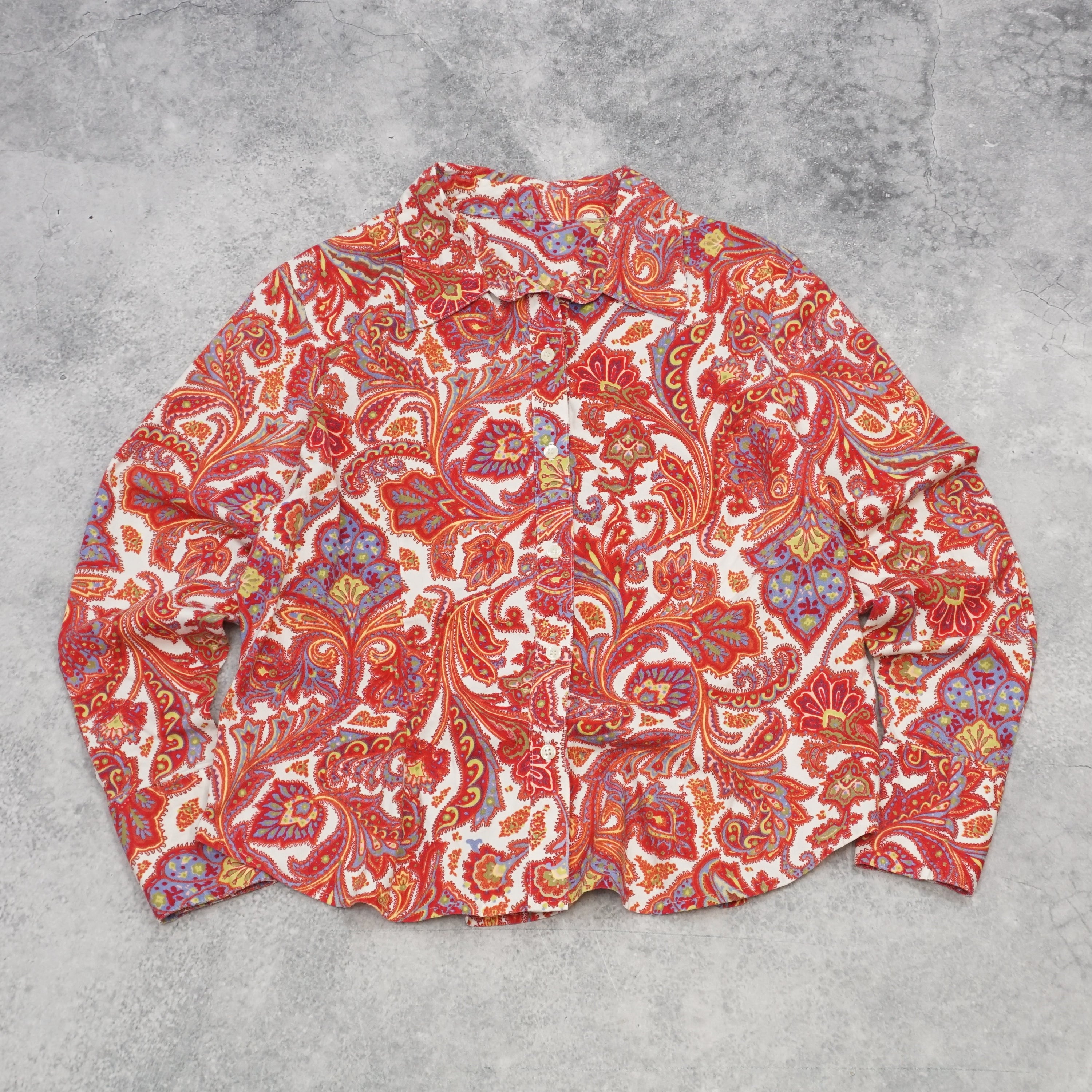 50s Colorful Paisley Button Up