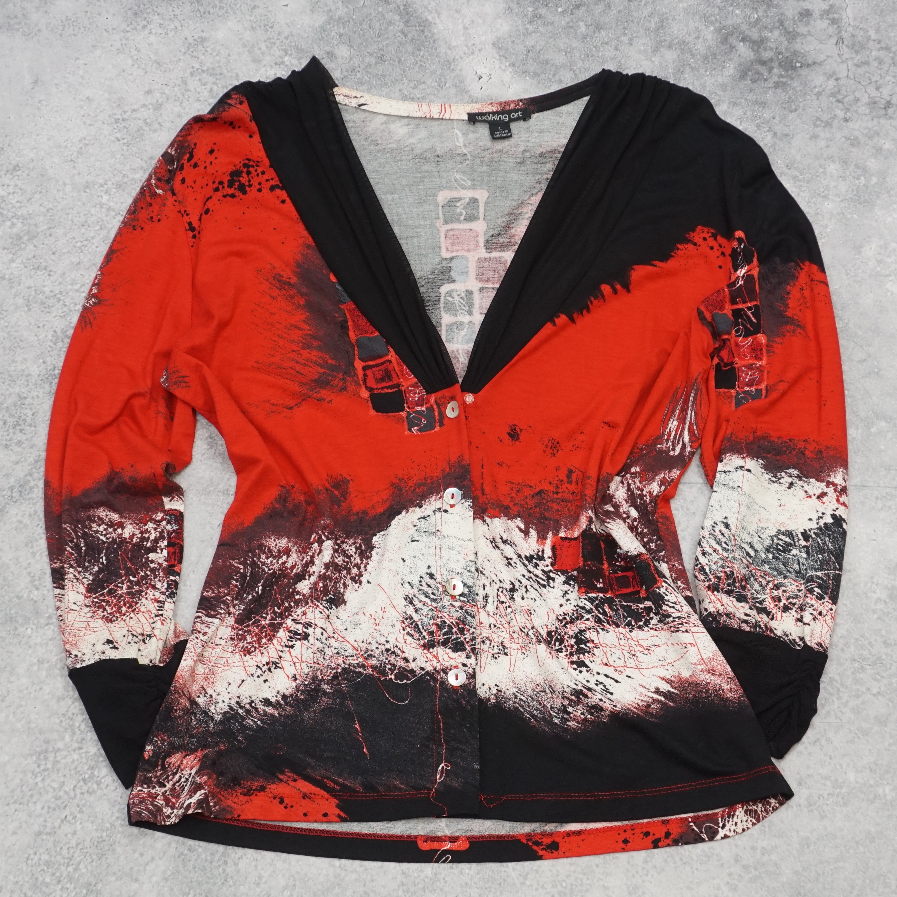 Walking Art Long Sleeve Graphic Top