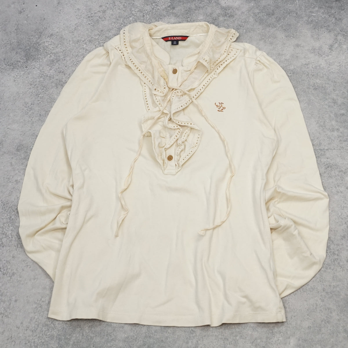 E-Land Ruffle Lace Trim Blouse