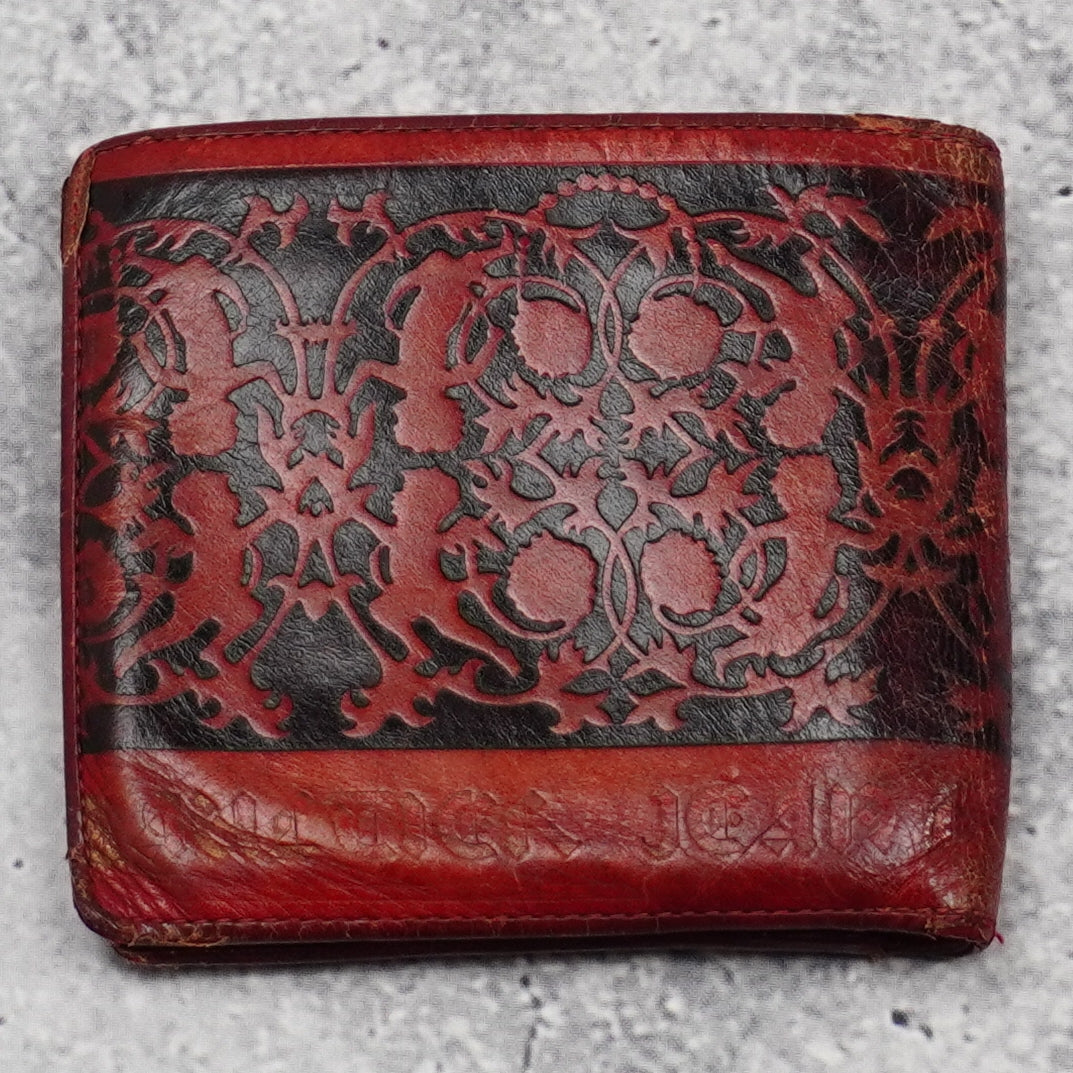 2000s Jean Paul Gaultier Embossed Floral Leather Wallet