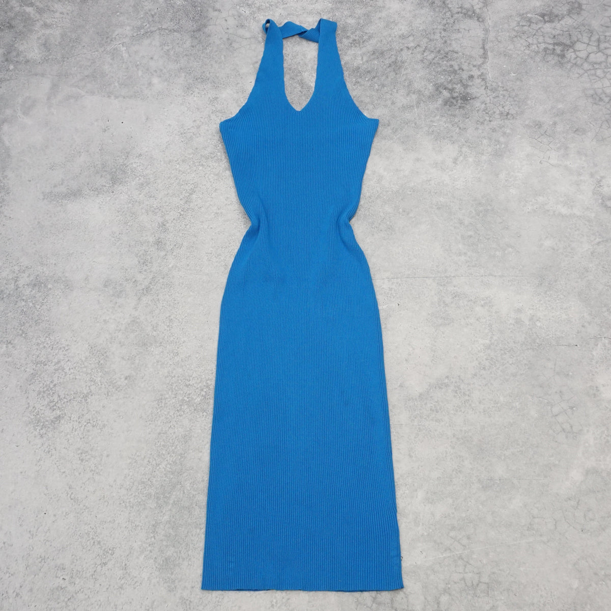 Alice In The Eve. Halter Neck Ribbed Bodycon Midi Skirt