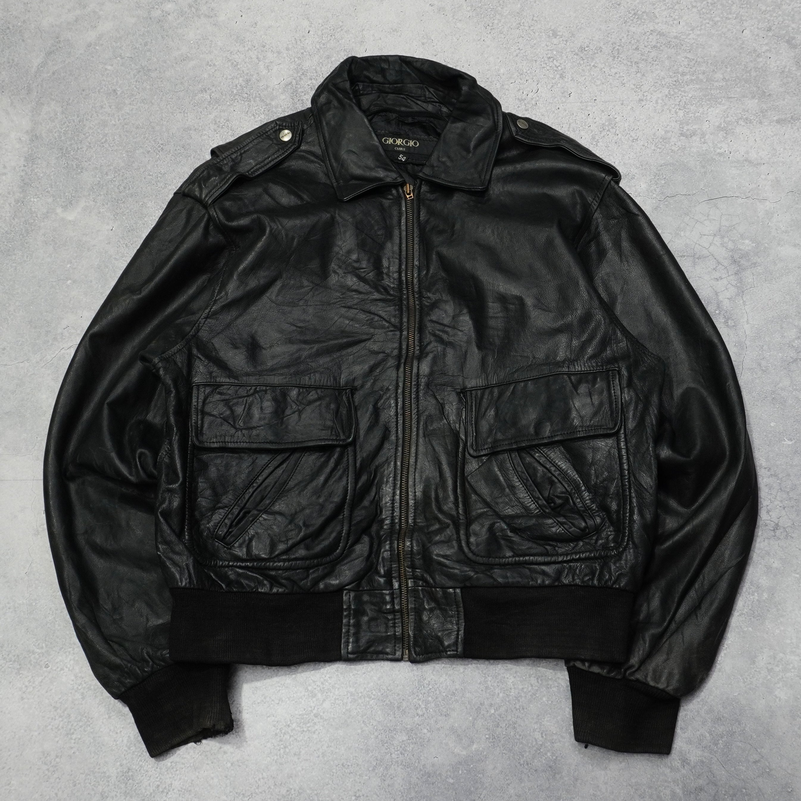 90s Giorgio Aviator Leather Jacket