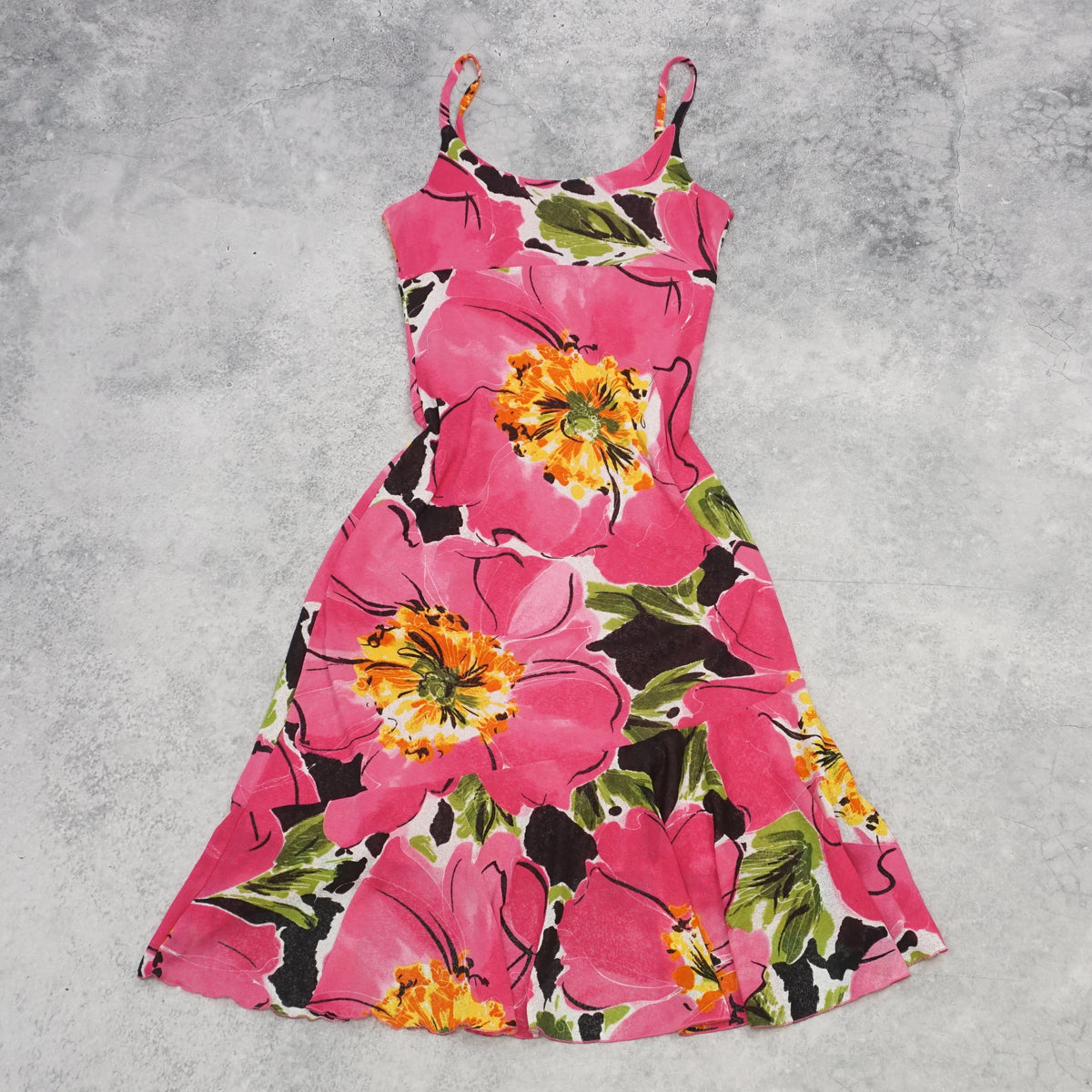 2000s Veg's Paris Floral Spaghetti Strap Dress