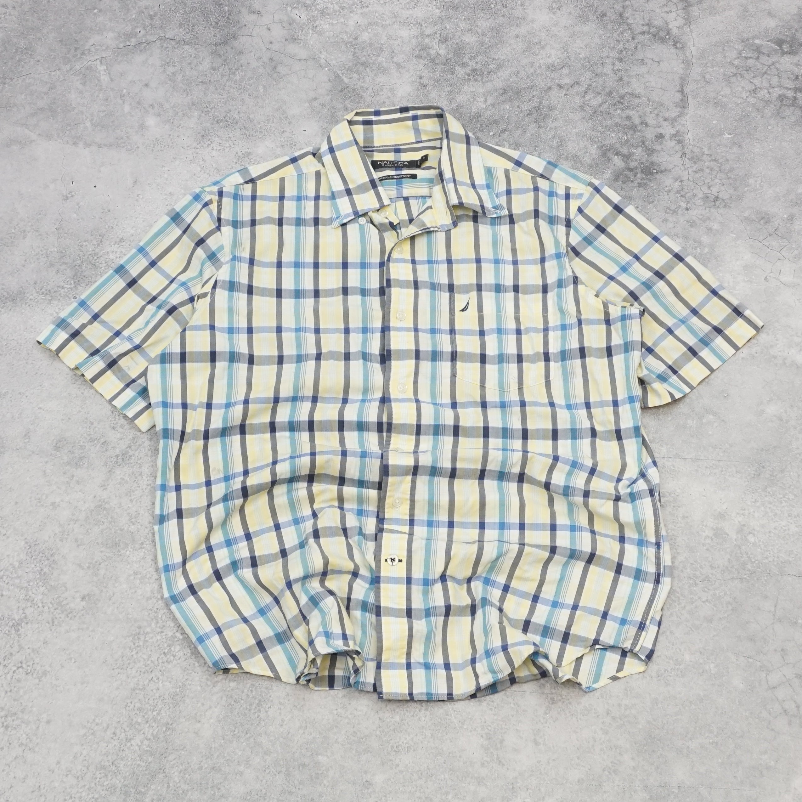 Nautica Classic Fit Plaid Short Sleeve Shirt