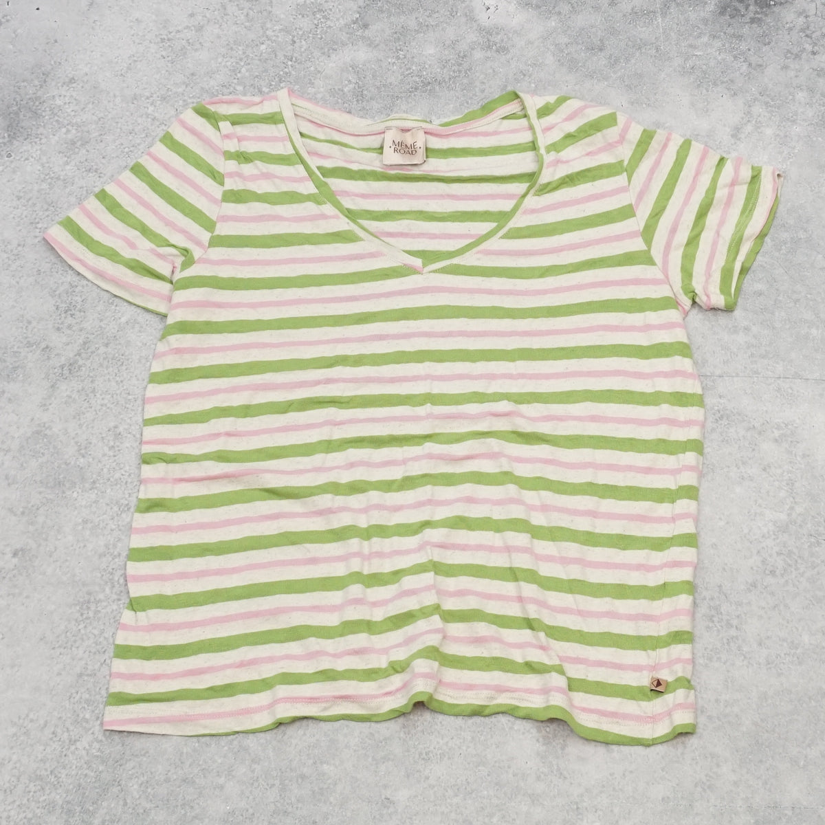 Meme Road Striped V neck Top