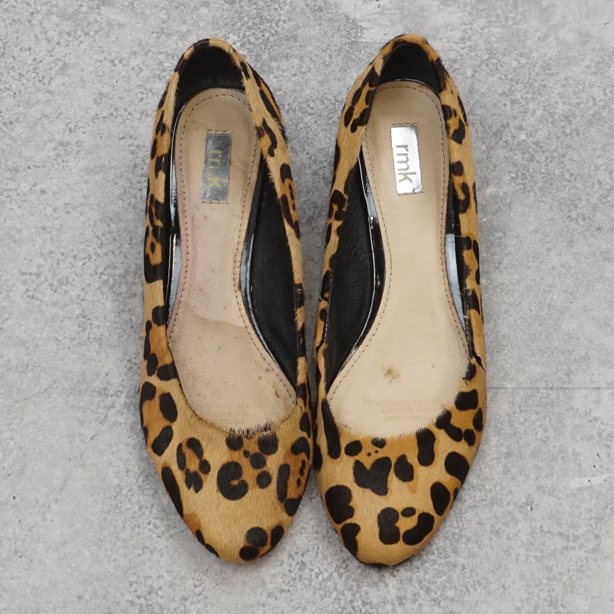 rmk Leopard Print Wedge Pony Hair Heels
