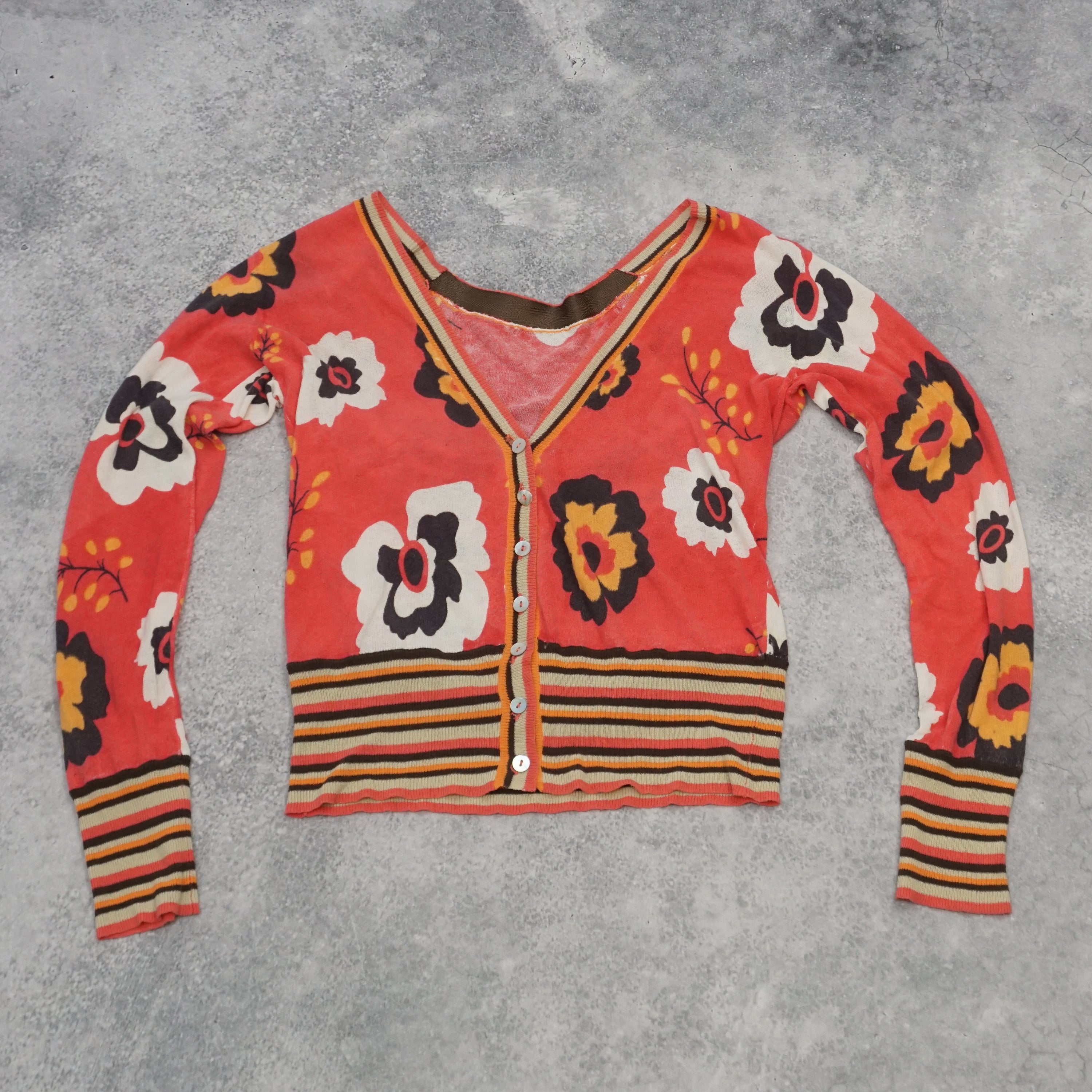 70s Floral Cardigan
