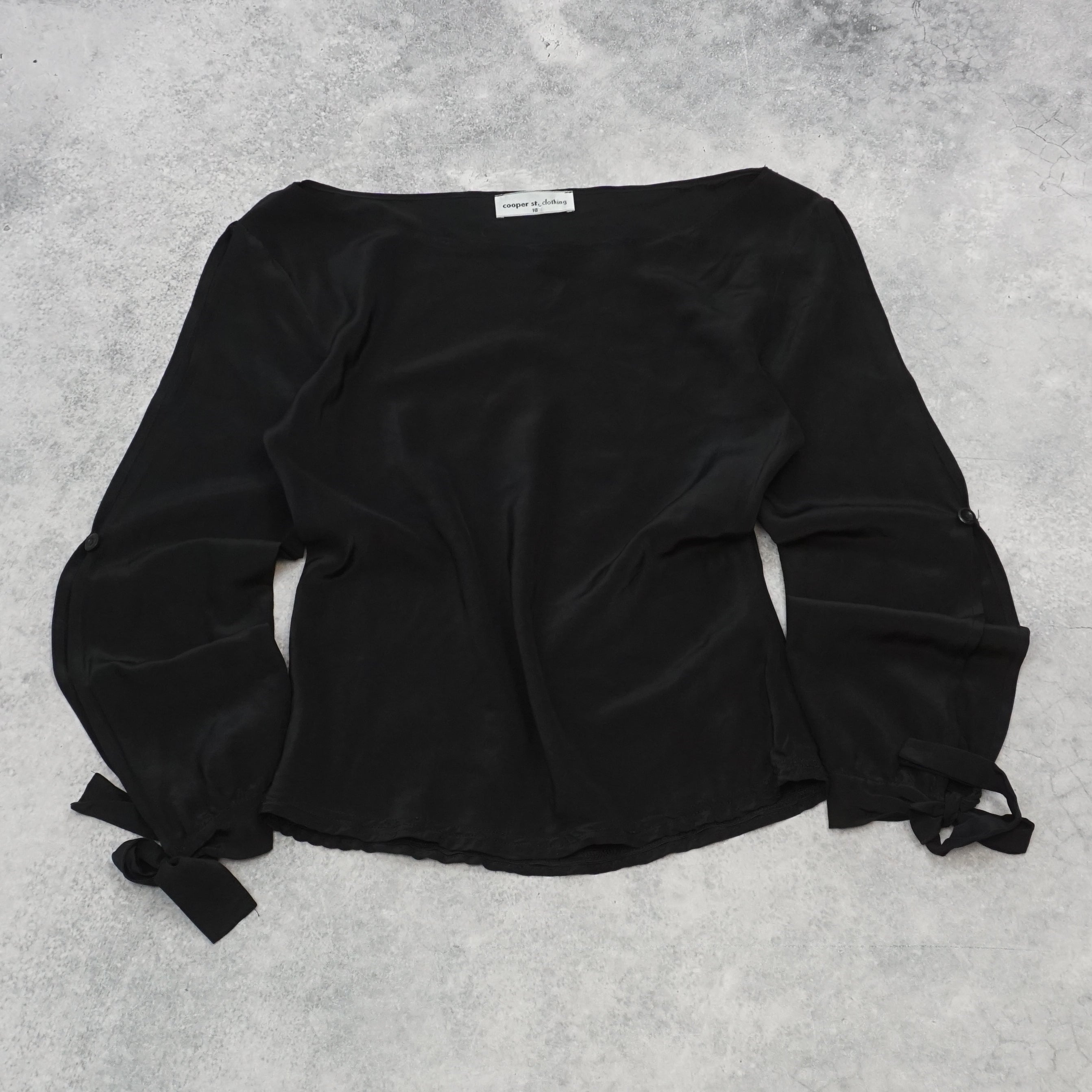 2000s Cooper St. Clothing Silk Tie-Cuff  Blouse