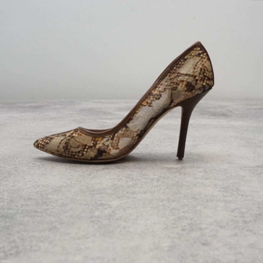 2000s Guess Lace Snake Skin Heels