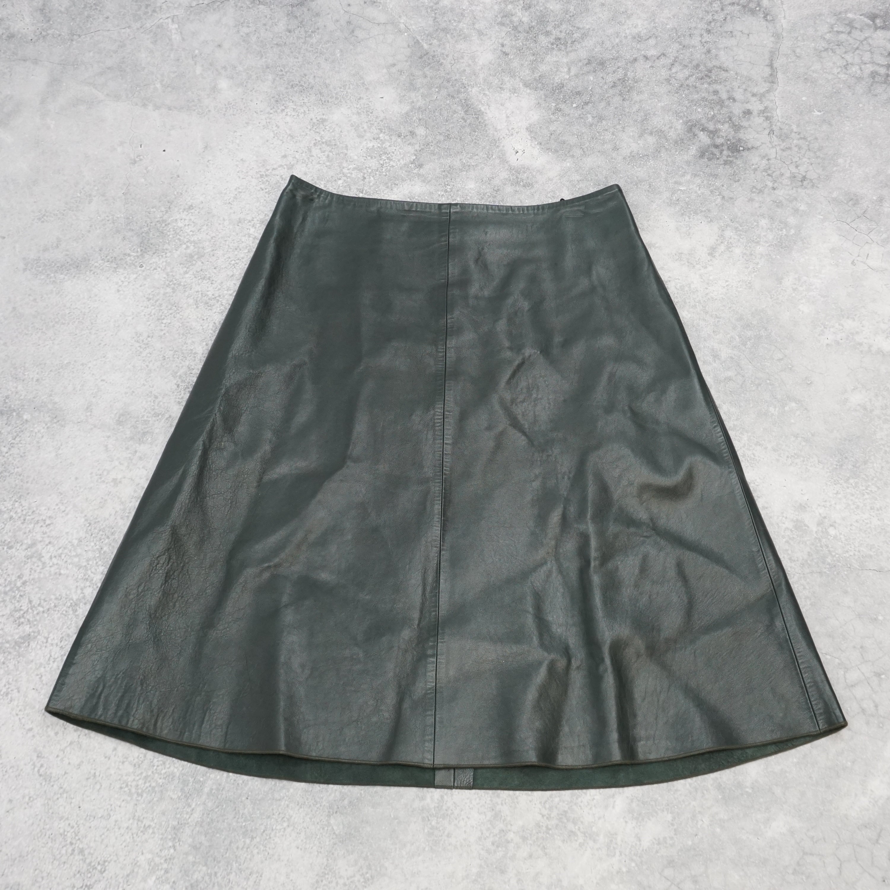 Carl Kapp Leather A-Line Skirt