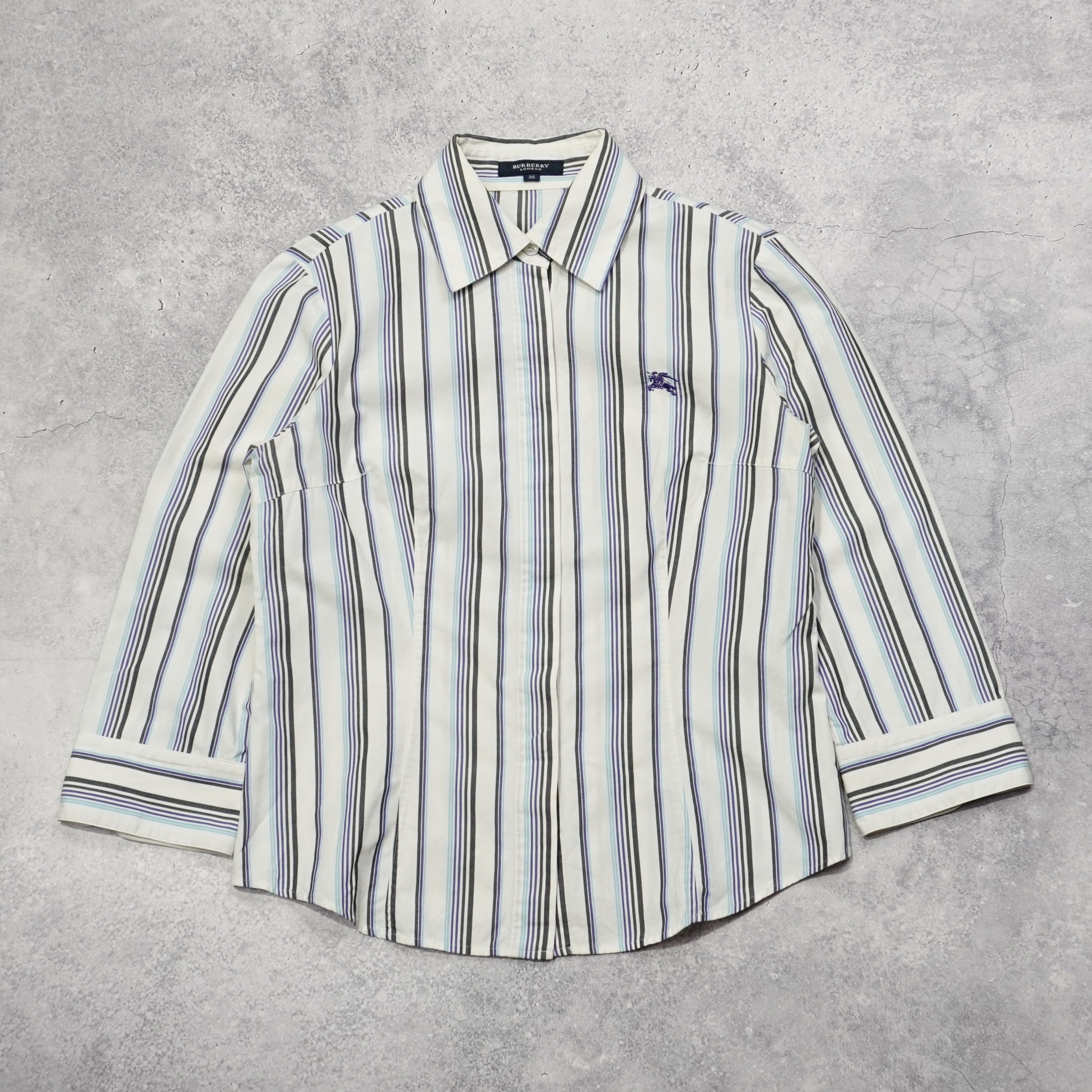 2000s Burberry Striped Button Up